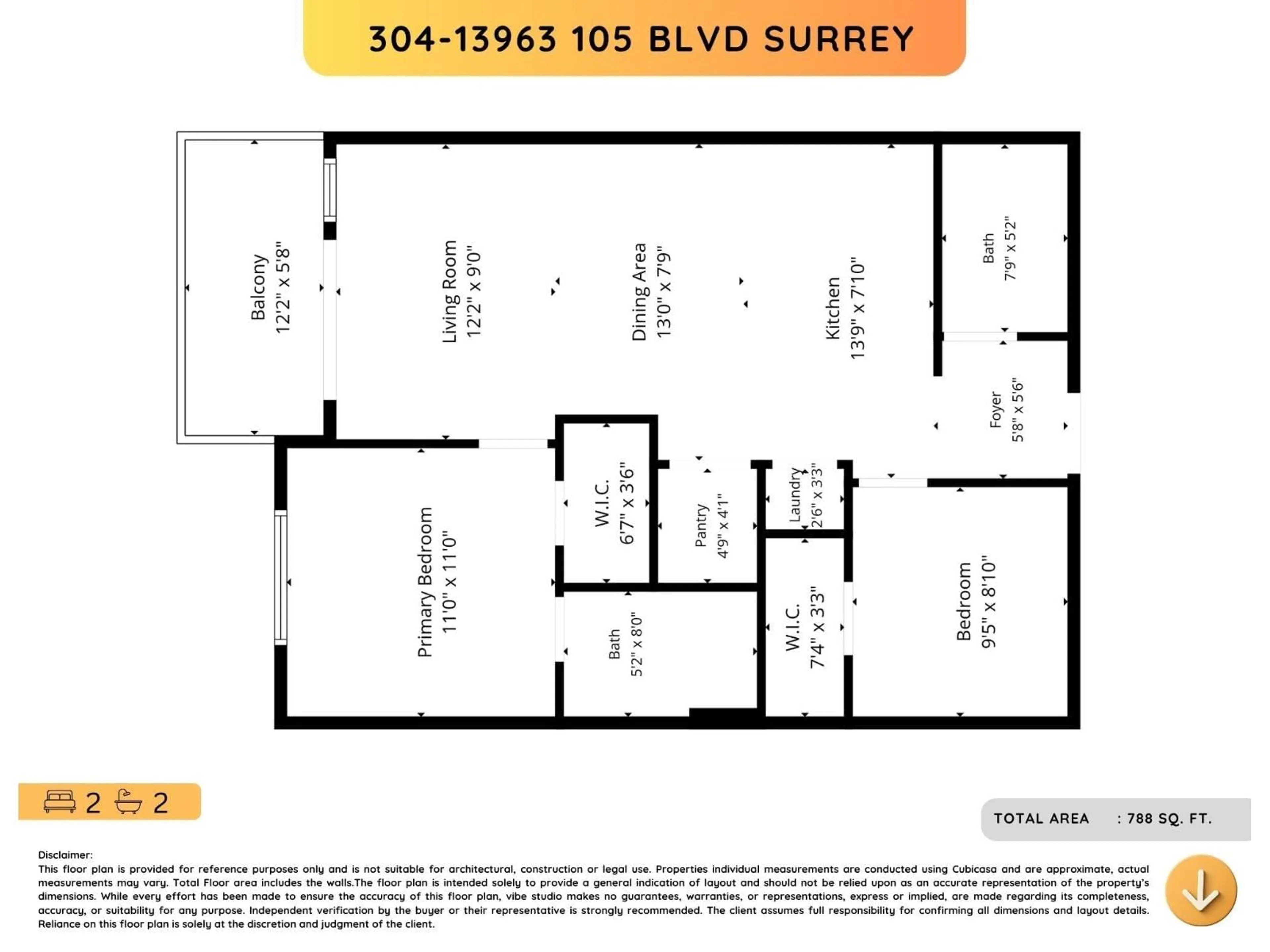 Floor plan for 304 - 13963 105 BOULEVARD, Surrey British Columbia V3T0M9