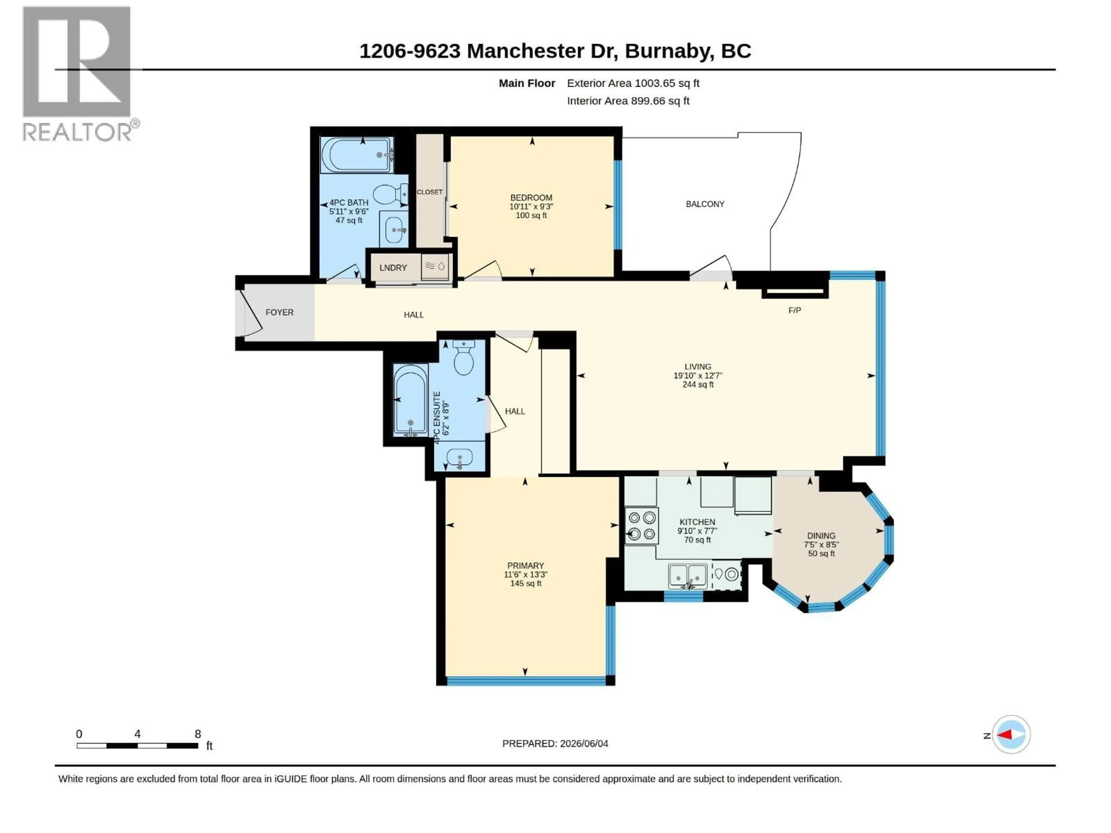 Floor plan for 1206 - 9623 MANCHESTER DRIVE, Burnaby British Columbia V3N4Y8