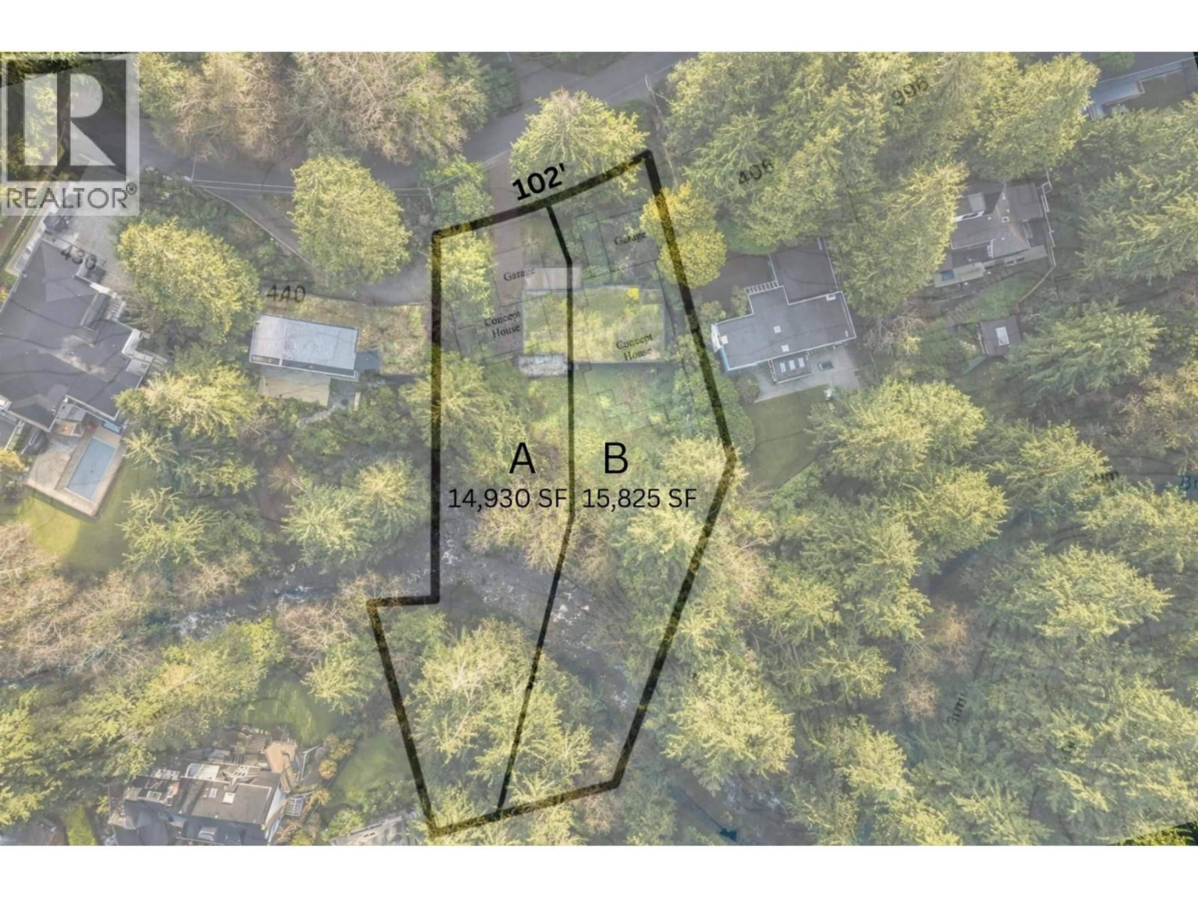 A pic from outside/outdoor area/front of a property/back of a property/a pic from drone, forest/trees view for 430 MACBETH CRESCENT, West Vancouver British Columbia V7T1V7