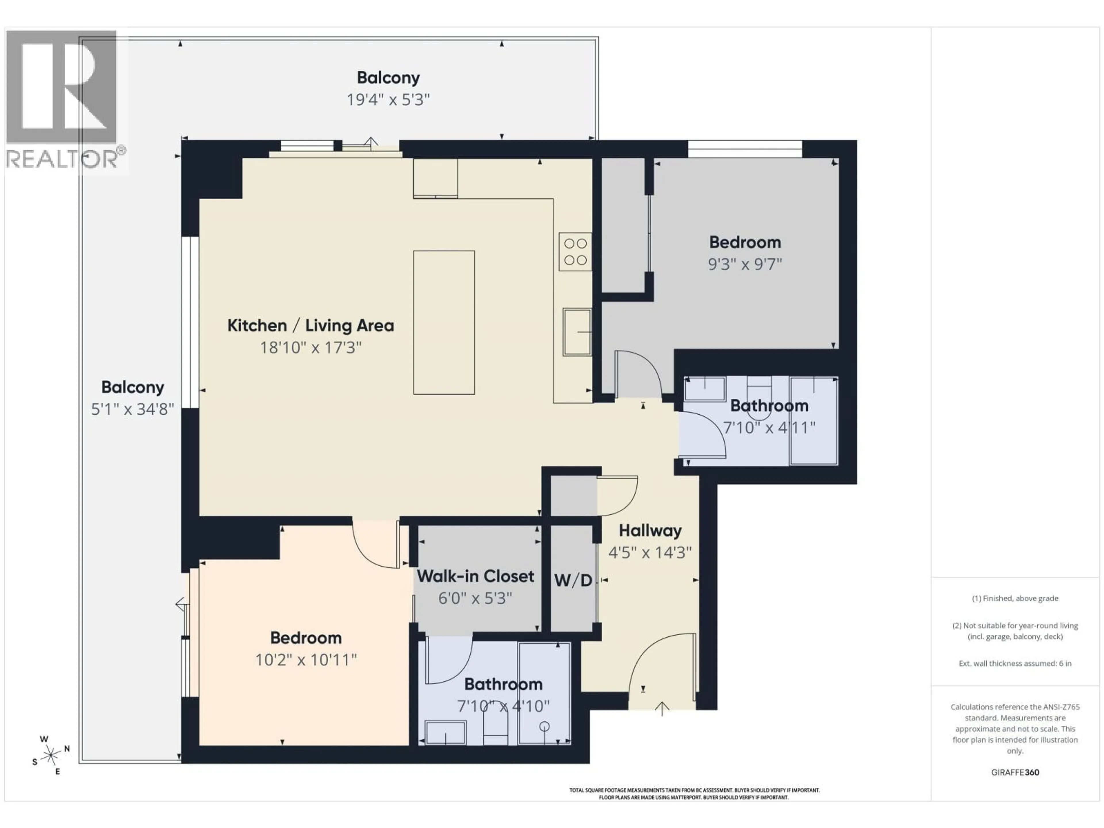 Floor plan for 801 - 6788 MINORU BOULEVARD, Richmond British Columbia V6Y0M6