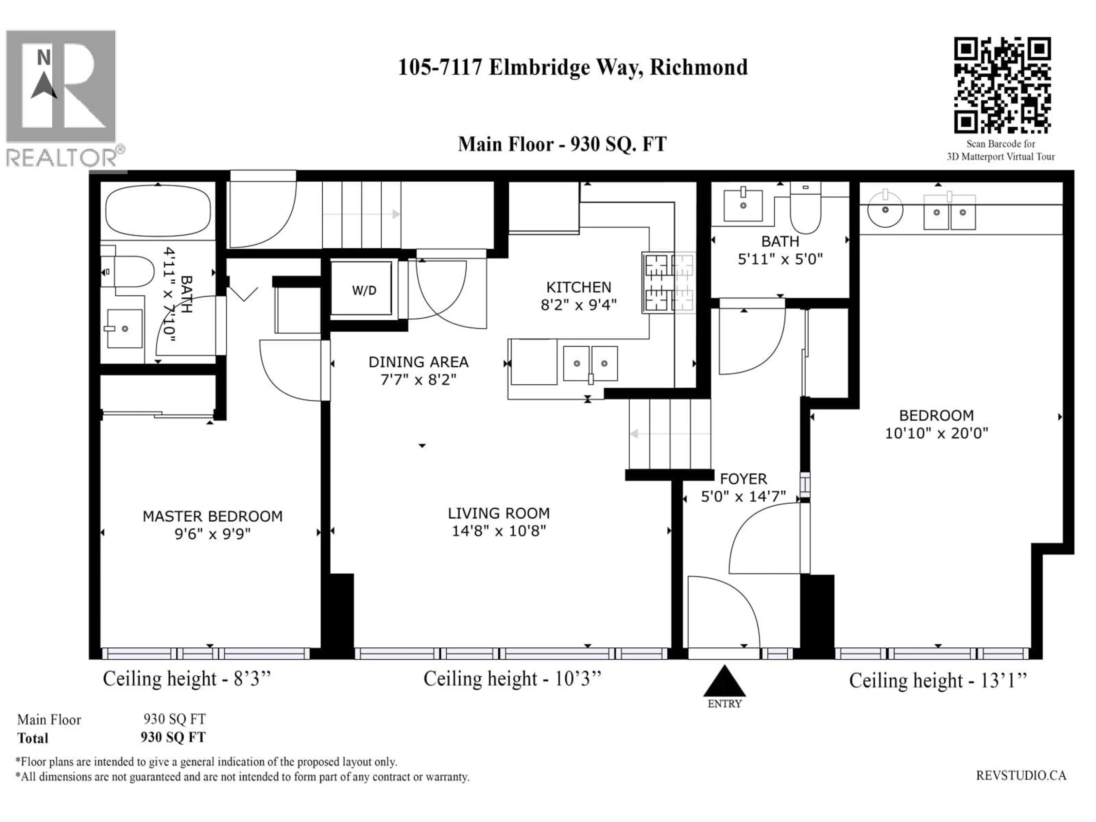 Floor plan for 105 - 7117 ELMBRIDGE WAY, Richmond British Columbia V6X0J2