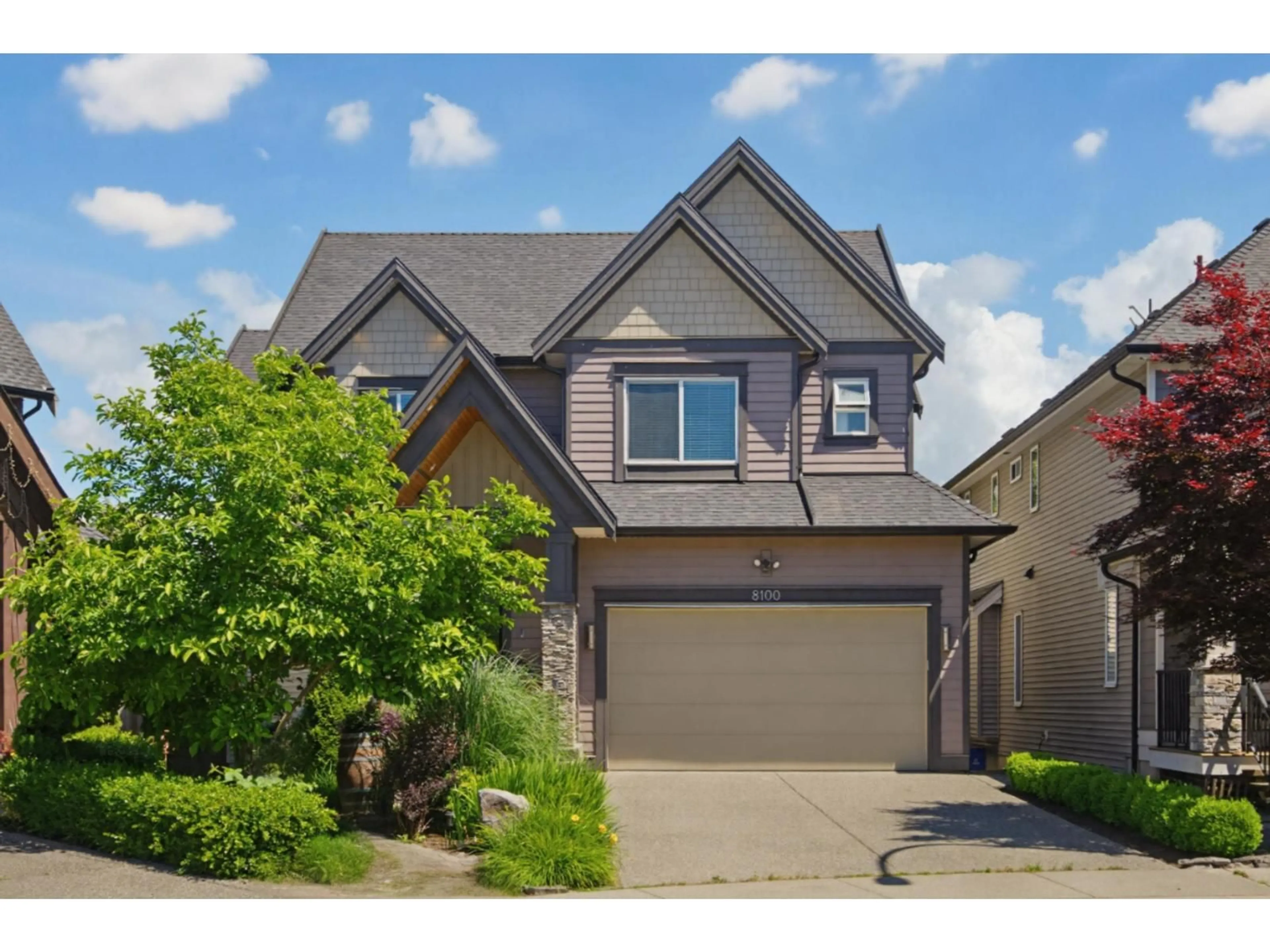 Home with vinyl exterior material, street for 8100 209A STREET, Langley British Columbia V2Y0R2