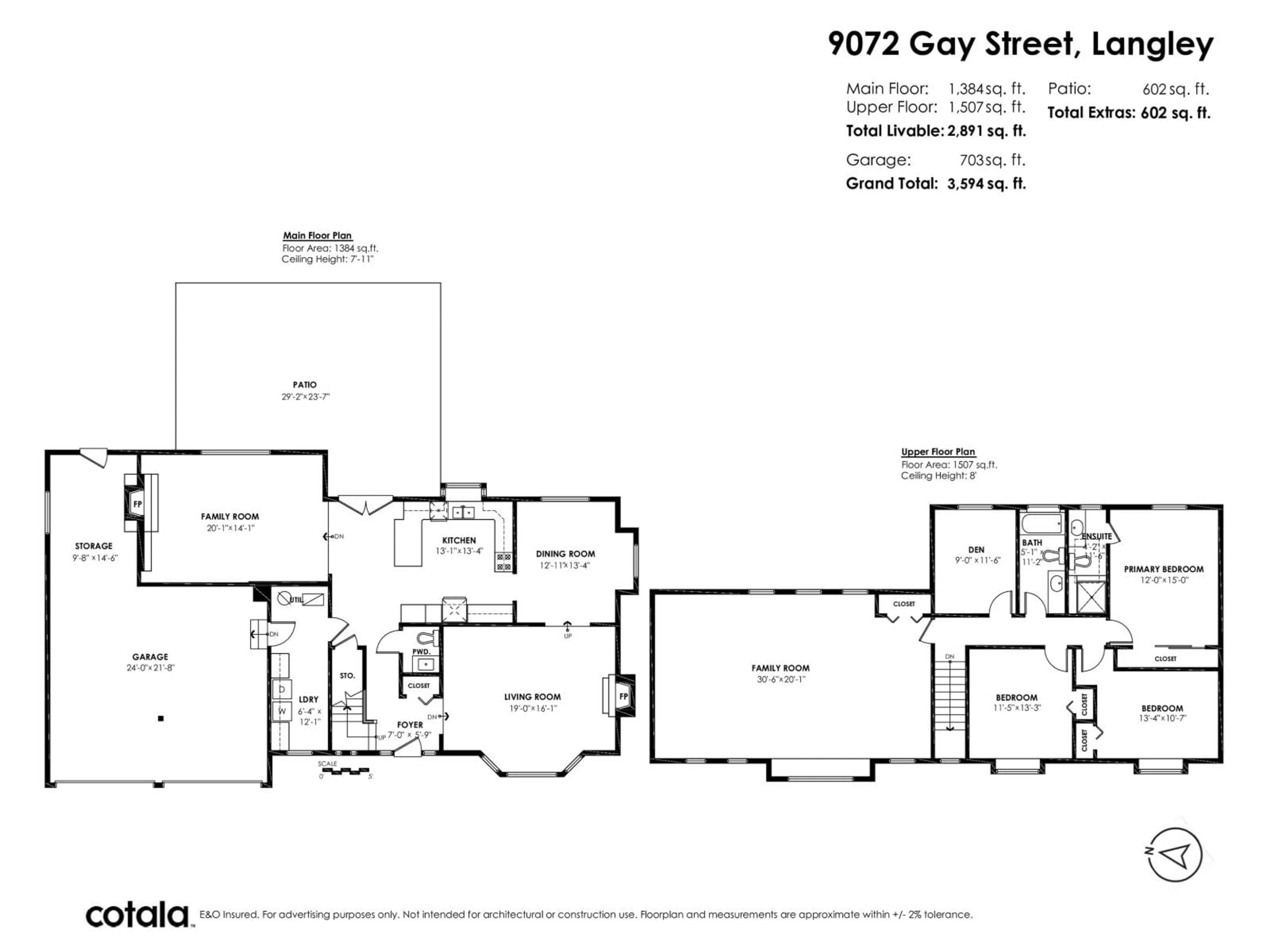 Floor plan for 9072 GAY STREET, Langley British Columbia V1M2S5