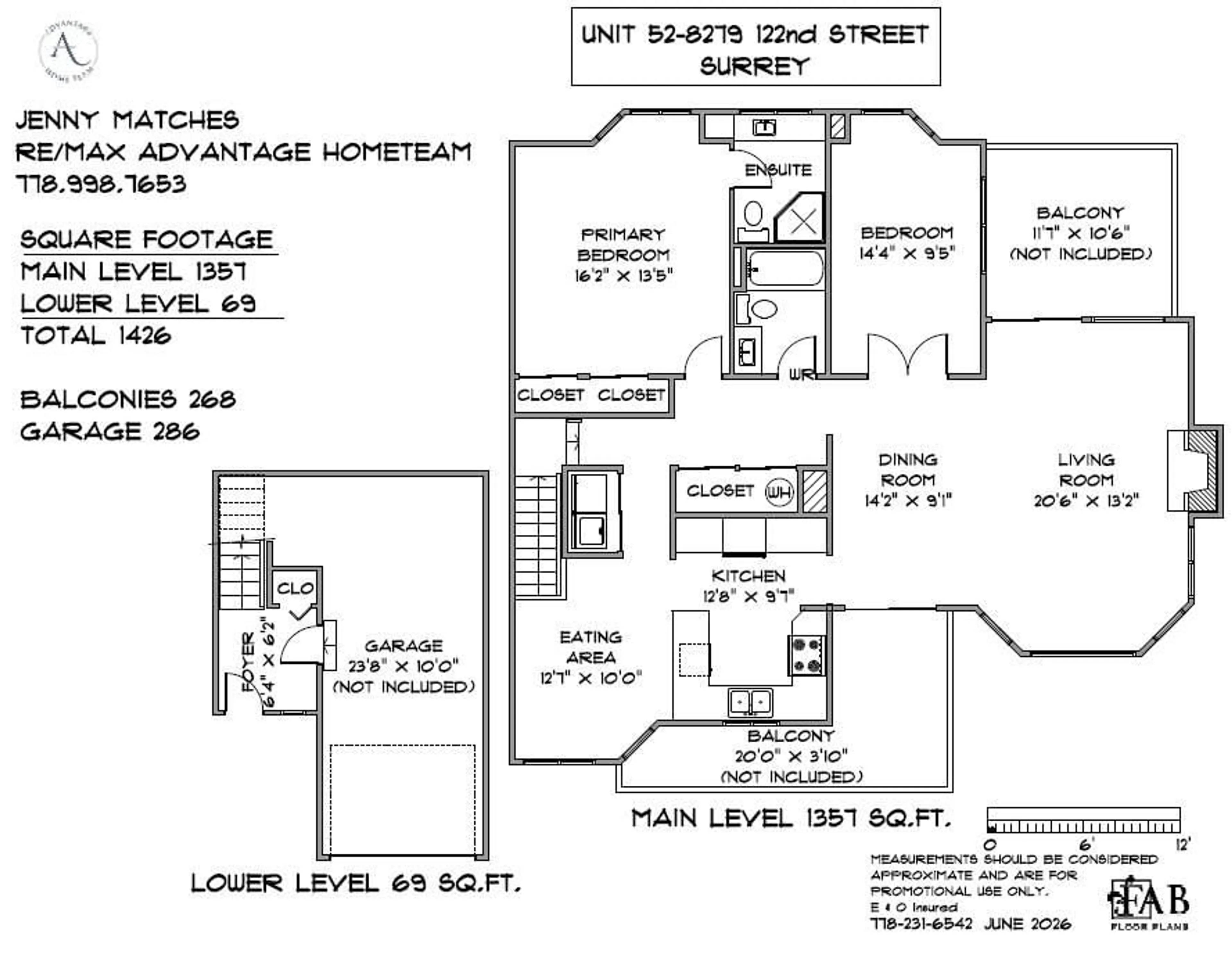 Floor plan for 52 - 9279 122 STREET, Surrey British Columbia V3V7R6