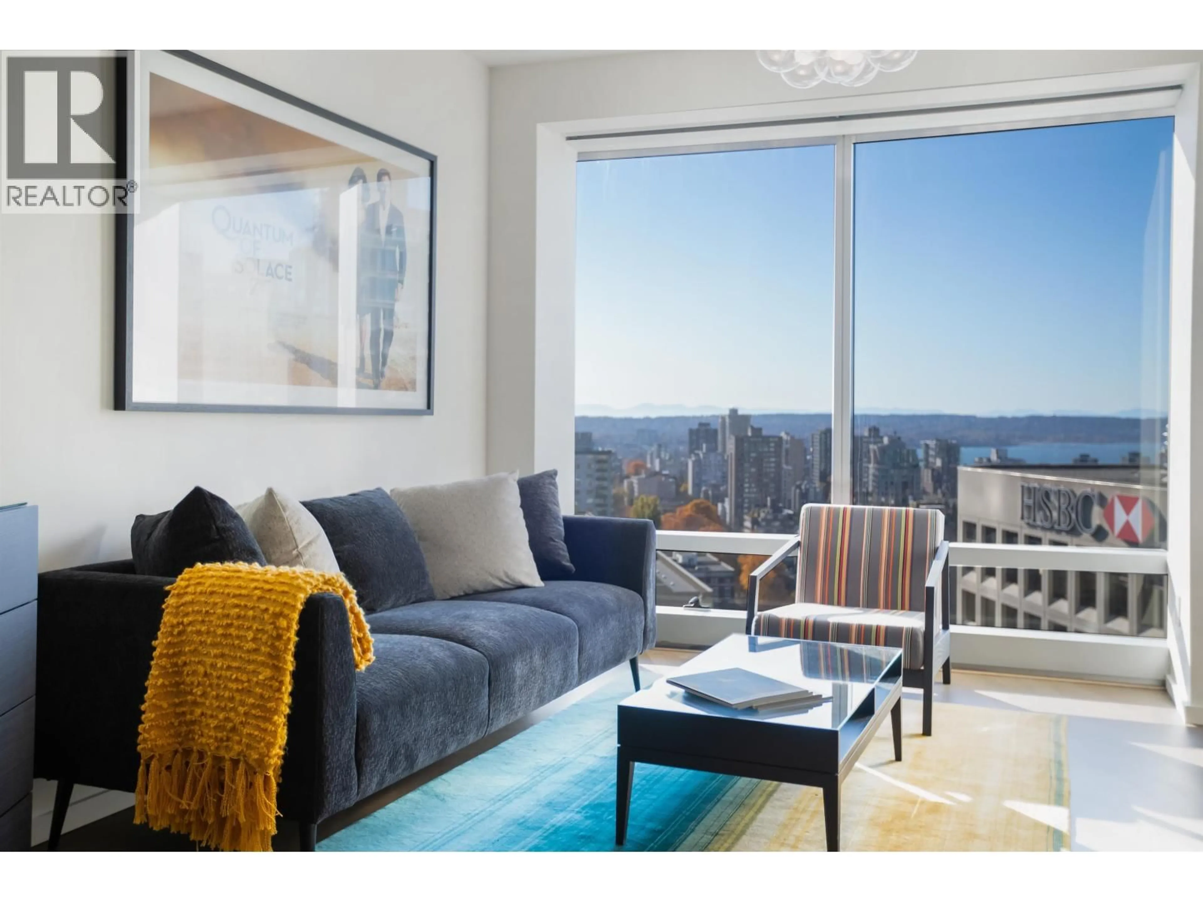 Living room with furniture, wood/laminate floor for 3003 - 1151 GEORGIA STREET, Vancouver British Columbia V6E0B3