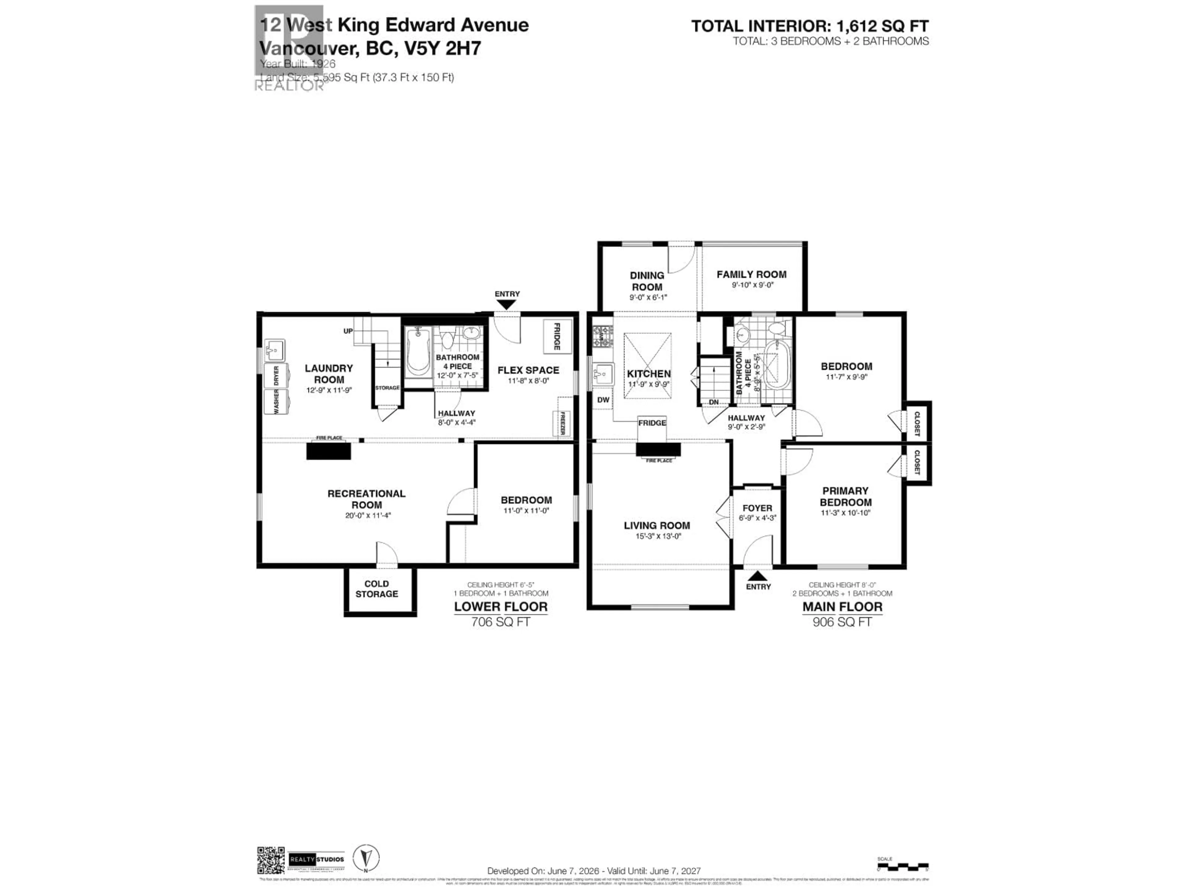 Floor plan for 12 KING EDWARD AVENUE, Vancouver British Columbia V5Y2H7