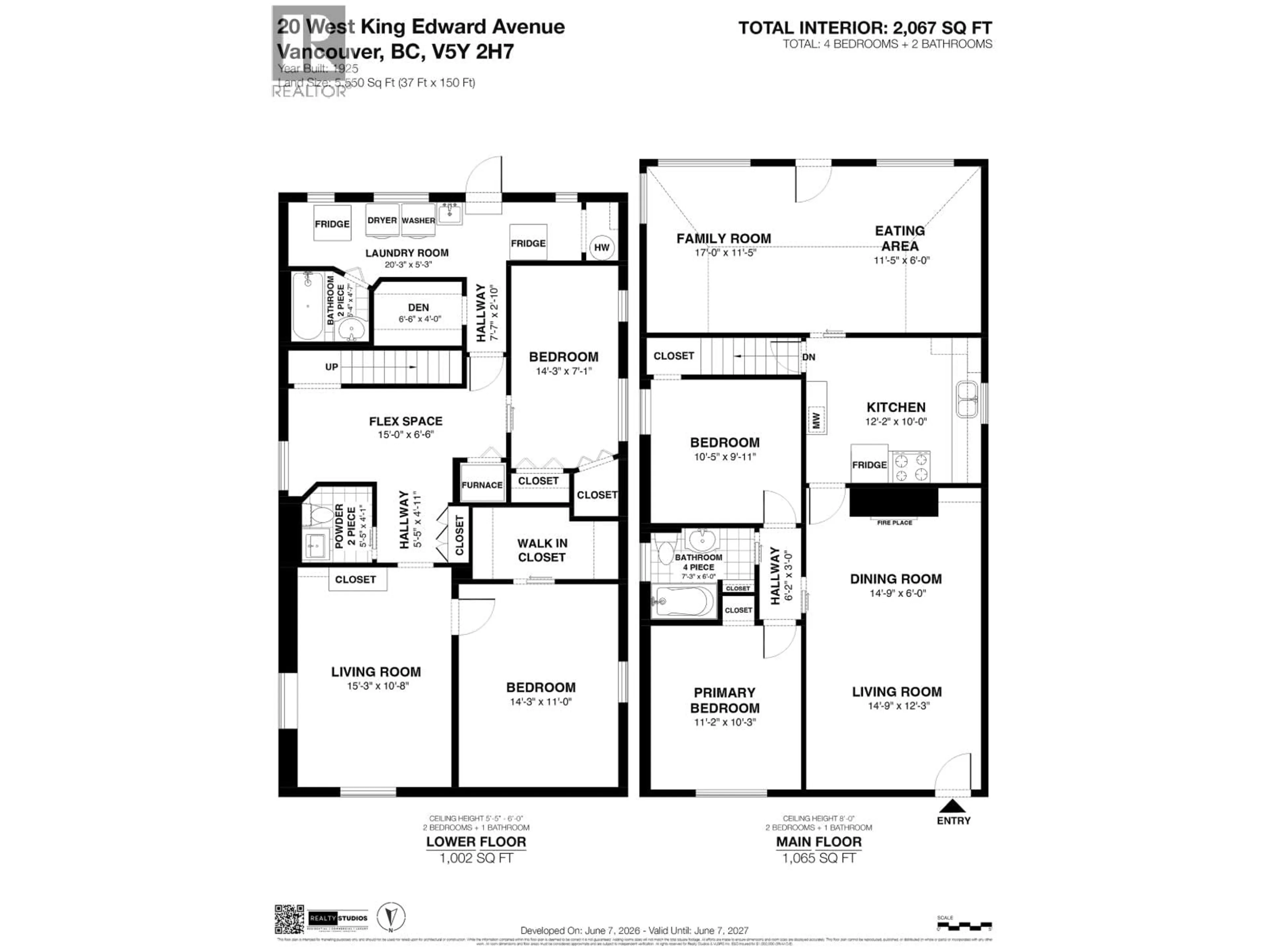 Floor plan for 20 KING EDWARD AVENUE, Vancouver British Columbia V5Y2H7