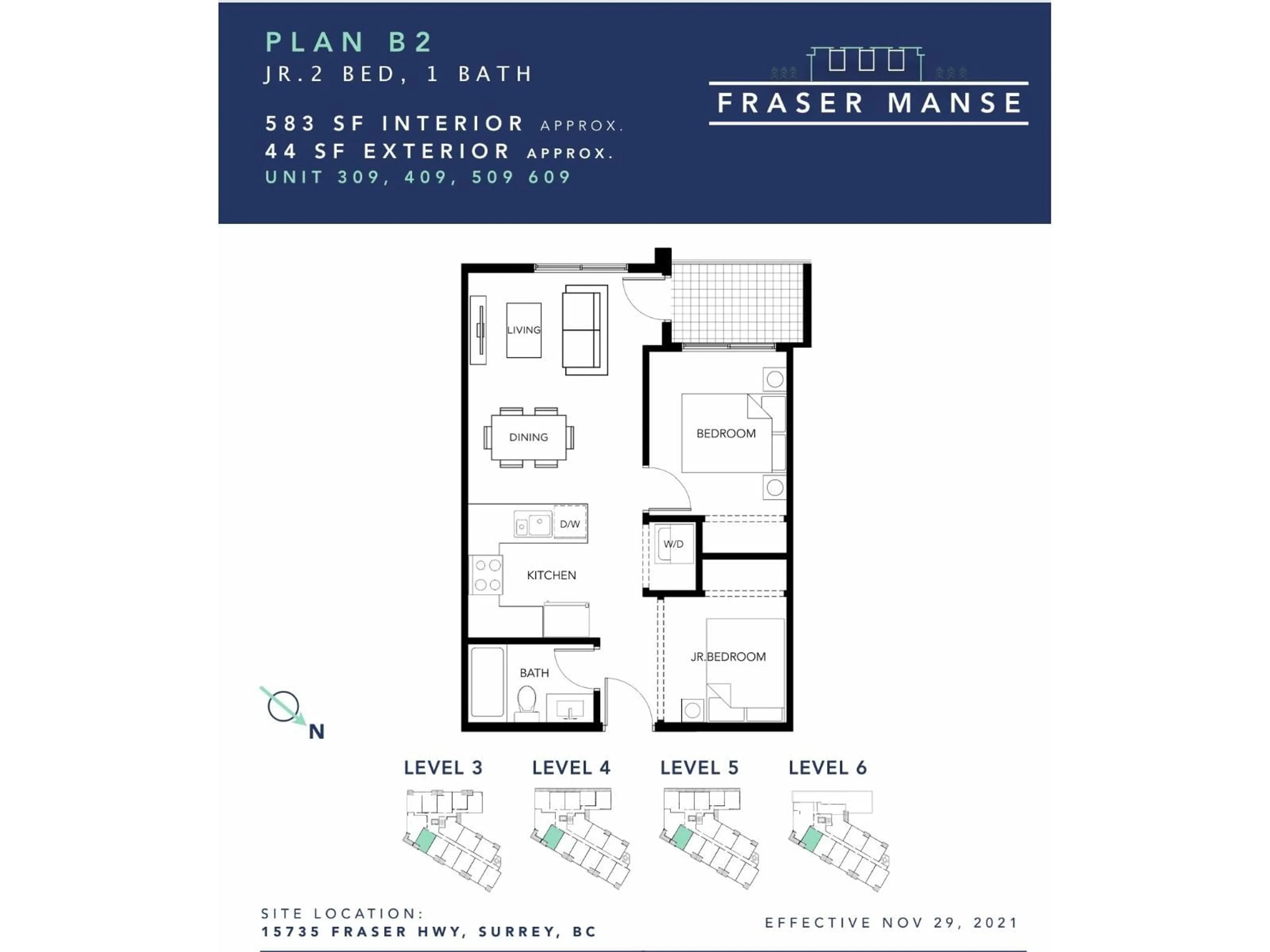 Floor plan for 607 - 15739 FRASER HIGHWAY, Surrey British Columbia V4N1G9
