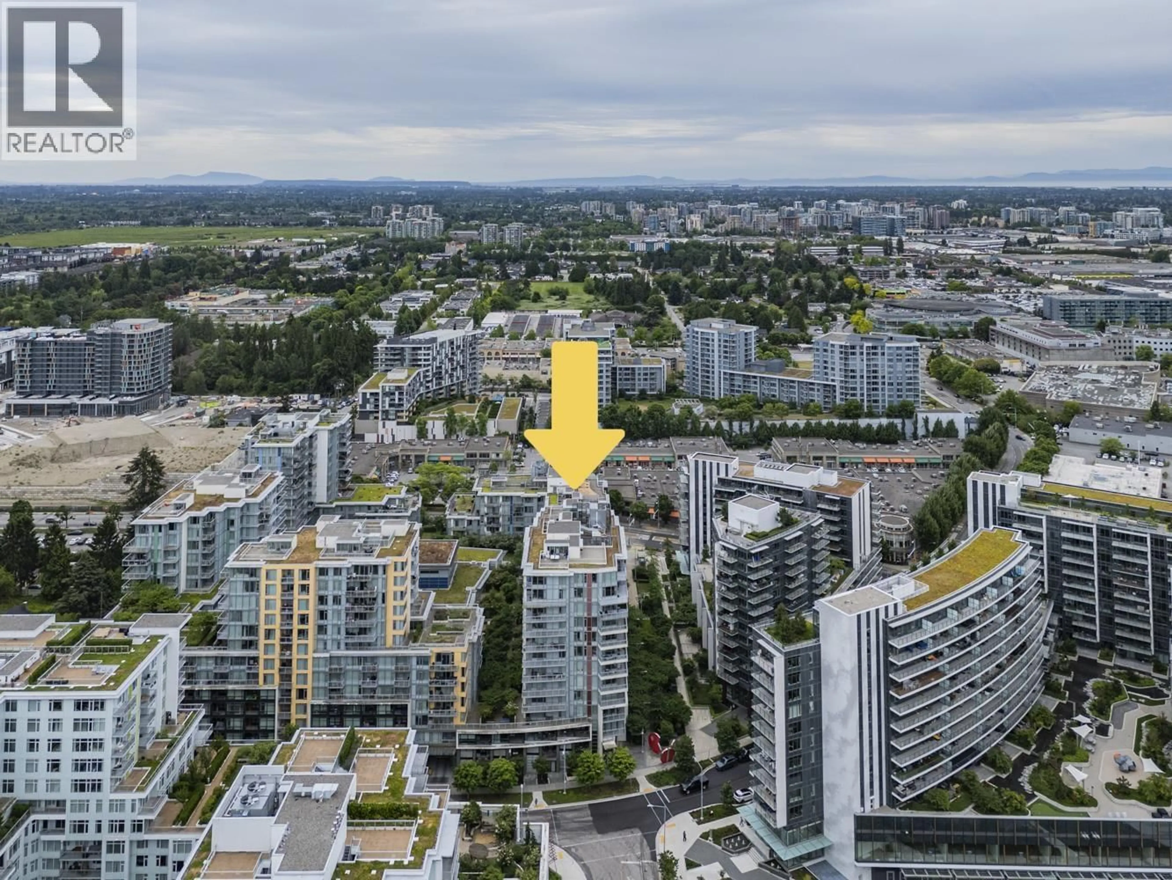 A pic from outside/outdoor area/front of a property/back of a property/a pic from drone, city buildings view from balcony for 612 - 8628 HAZELBRIDGE WAY, Richmond British Columbia V6X0R5