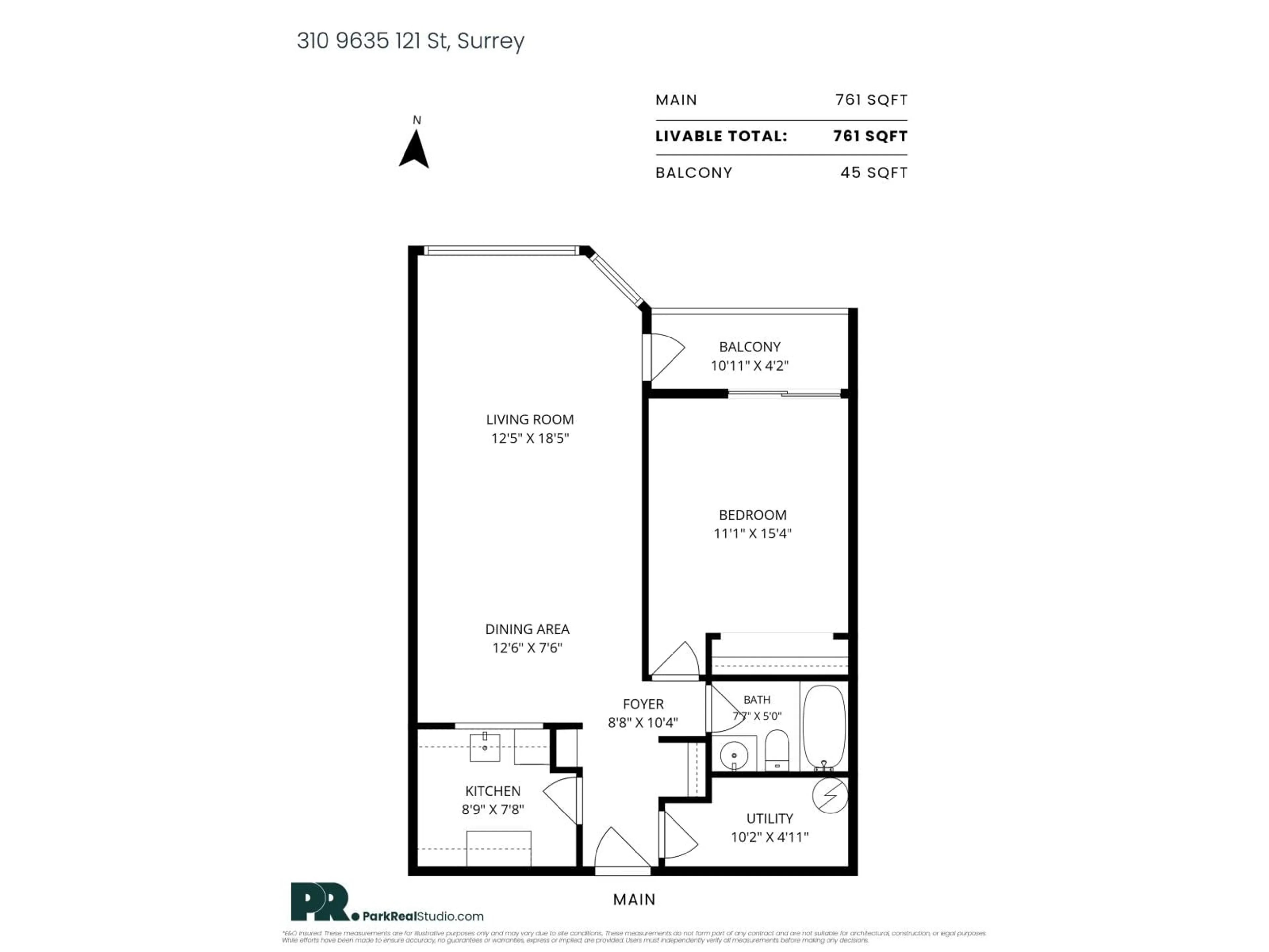 Floor plan for 310 - 9635 121 STREET, Surrey British Columbia V3V7L8