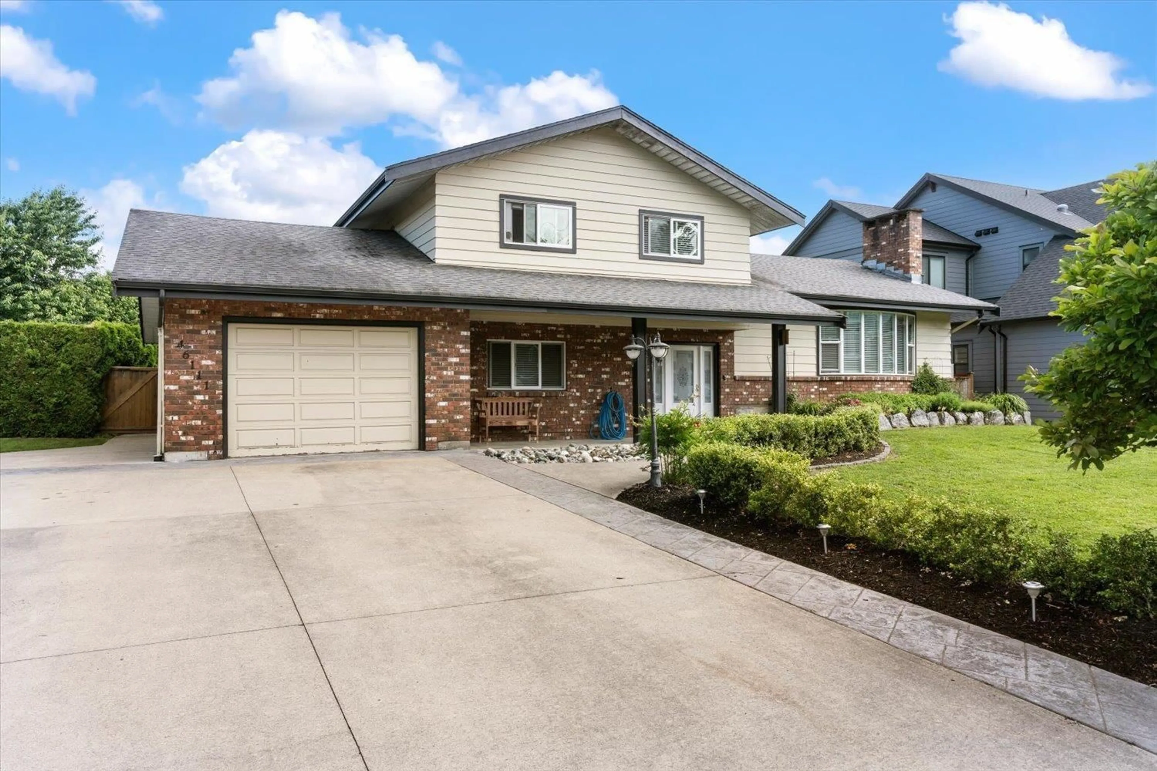 Home with brick exterior material, street for 46111 ROY AVENUE, Chilliwack British Columbia V2R2C2