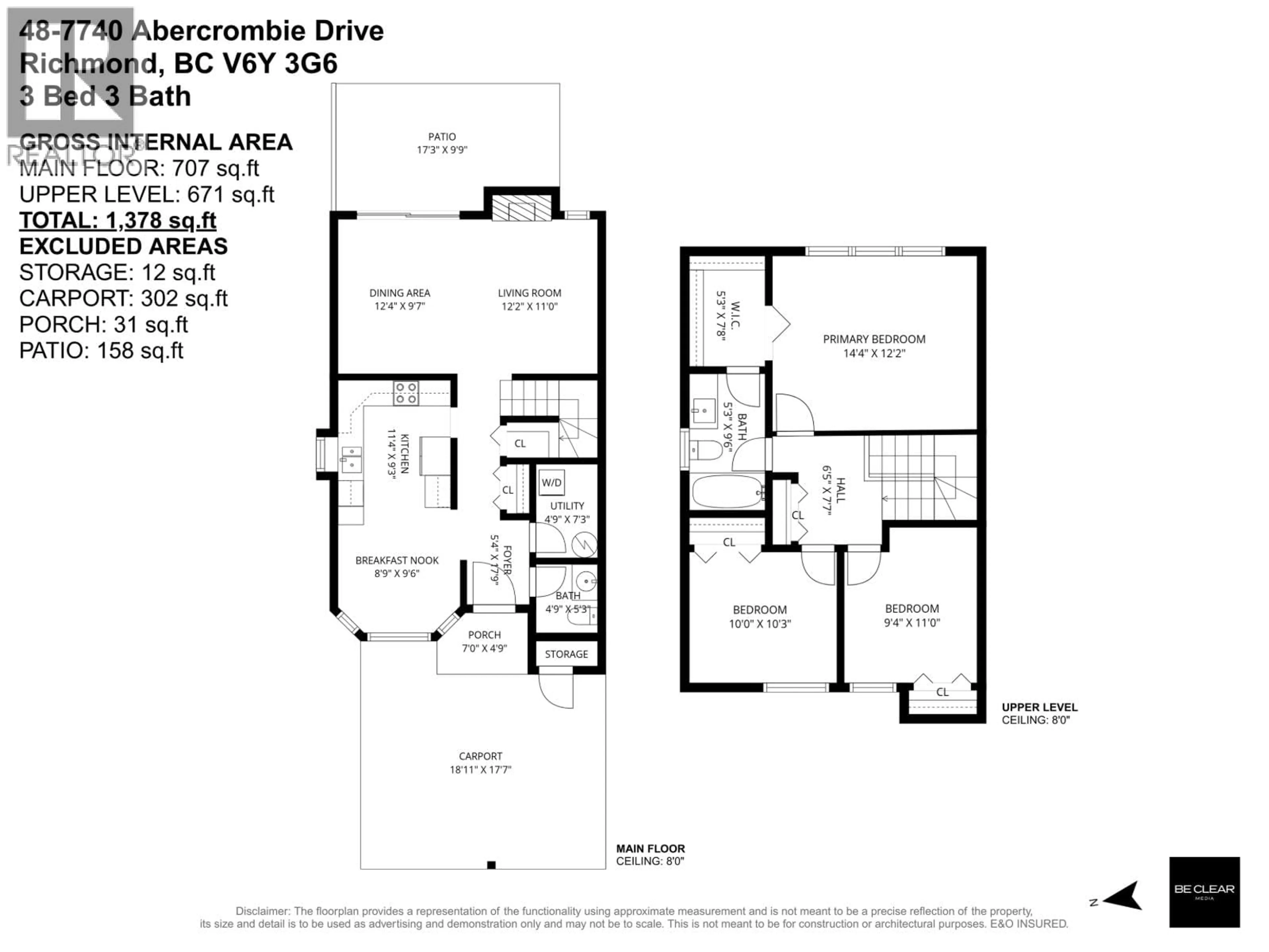 Floor plan for 48 - 7740 ABERCROMBIE DRIVE, Richmond British Columbia V6Y3G6