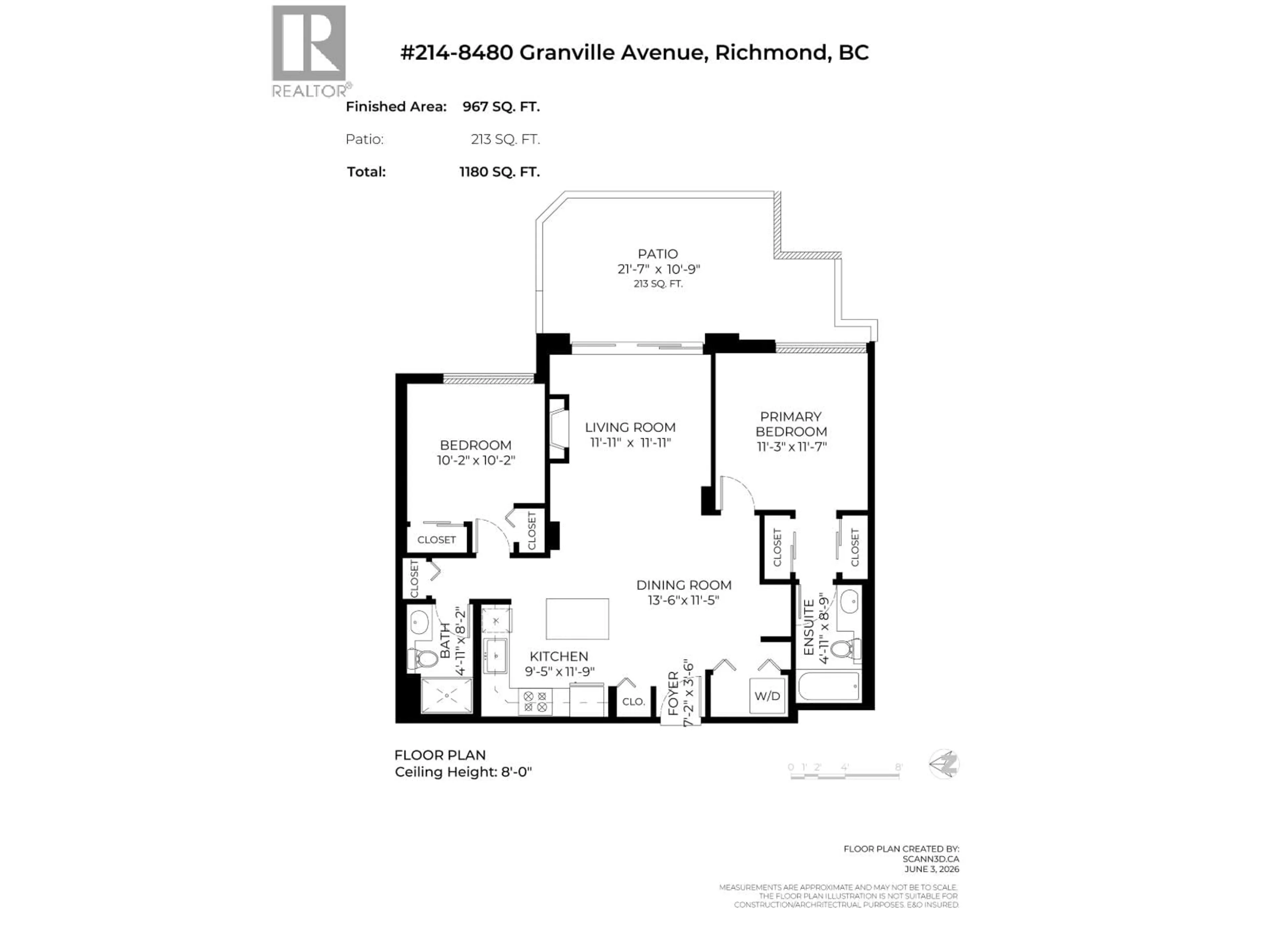 Floor plan for 214 - 8480 GRANVILLE AVENUE, Richmond British Columbia V6Y4E8