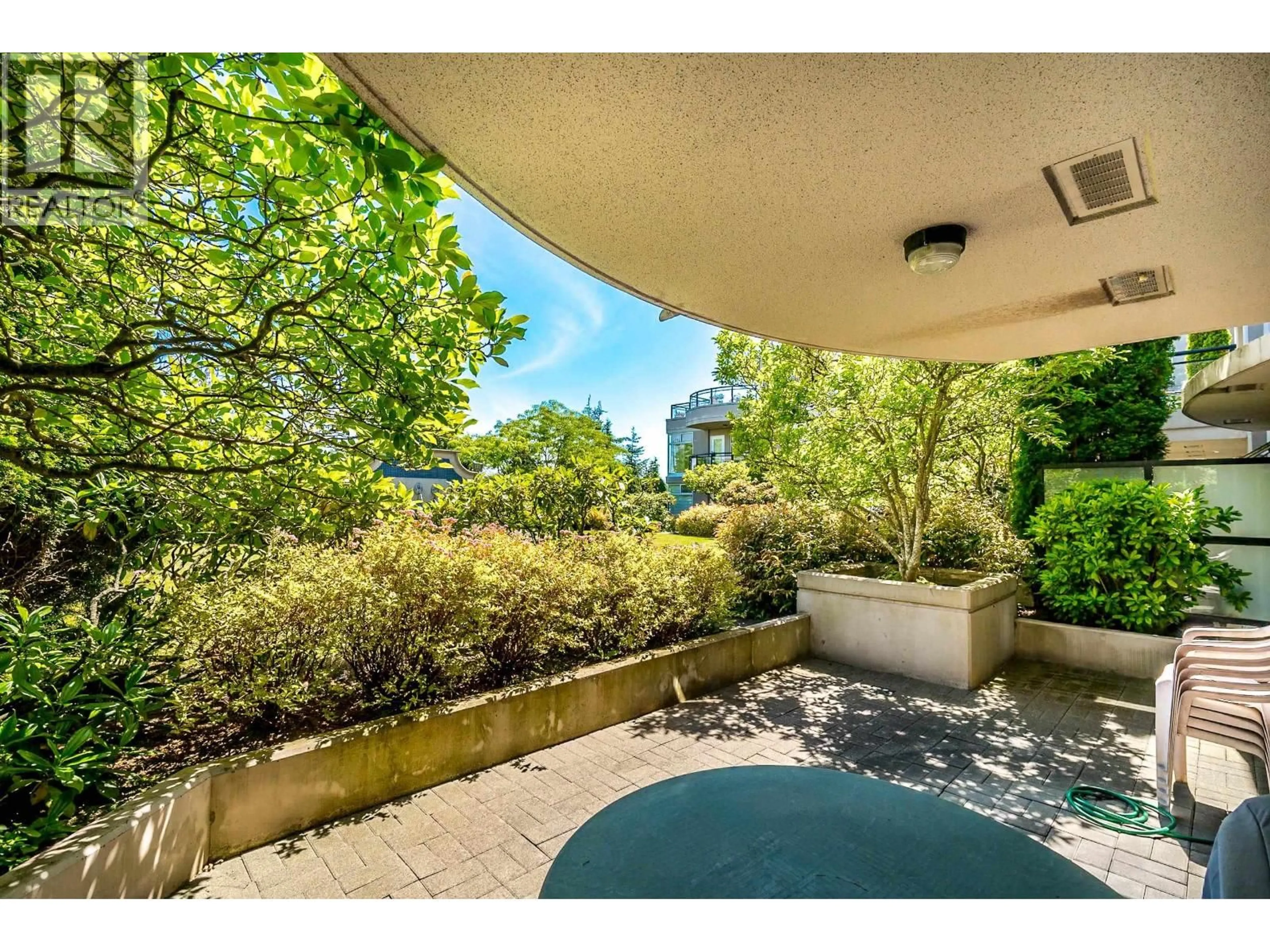 Patio, city buildings view from balcony for 214 - 8480 GRANVILLE AVENUE, Richmond British Columbia V6Y4E8