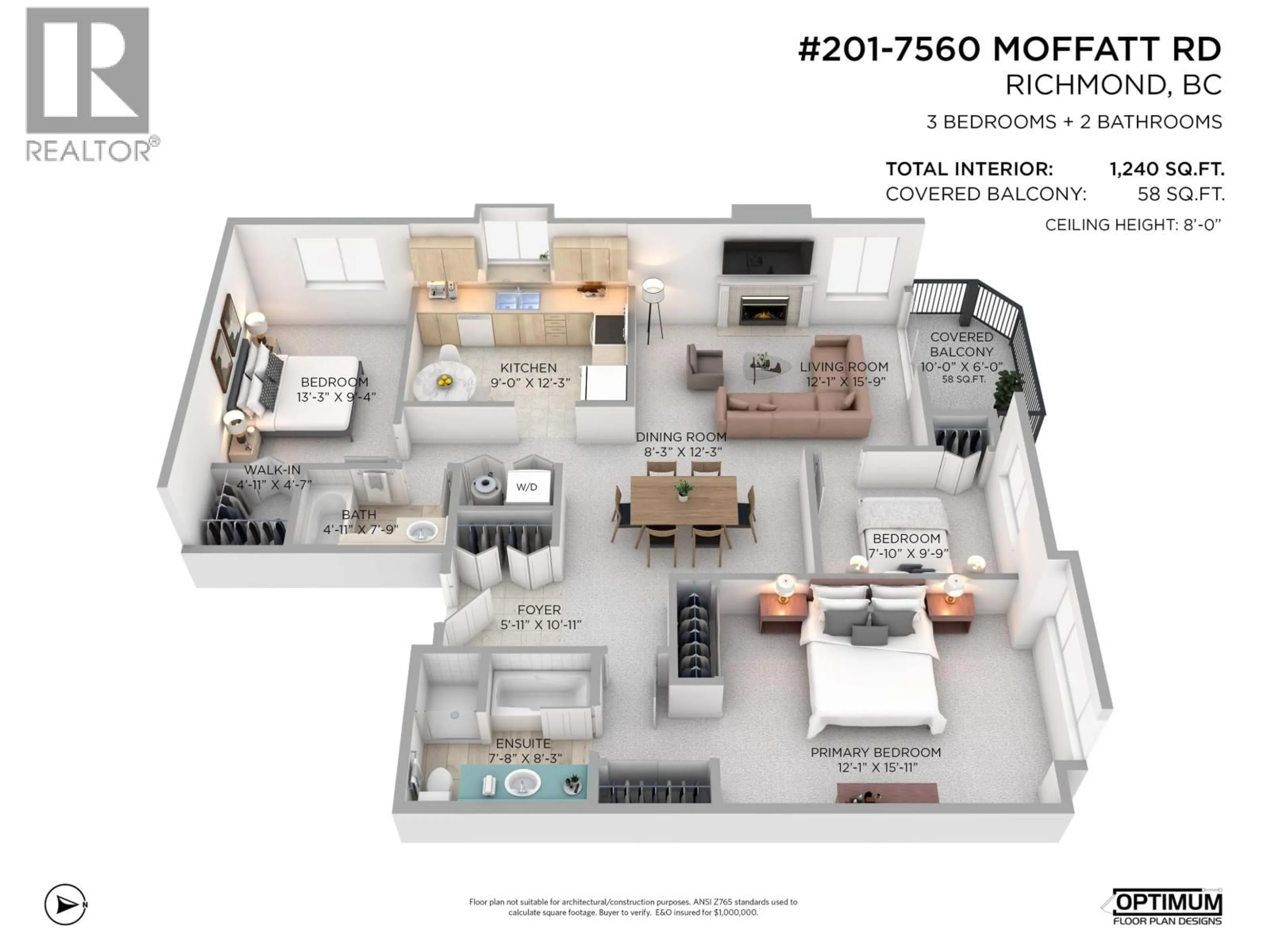 Floor plan for 201 - 7560 MOFFATT ROAD, Richmond British Columbia V6Y1X8