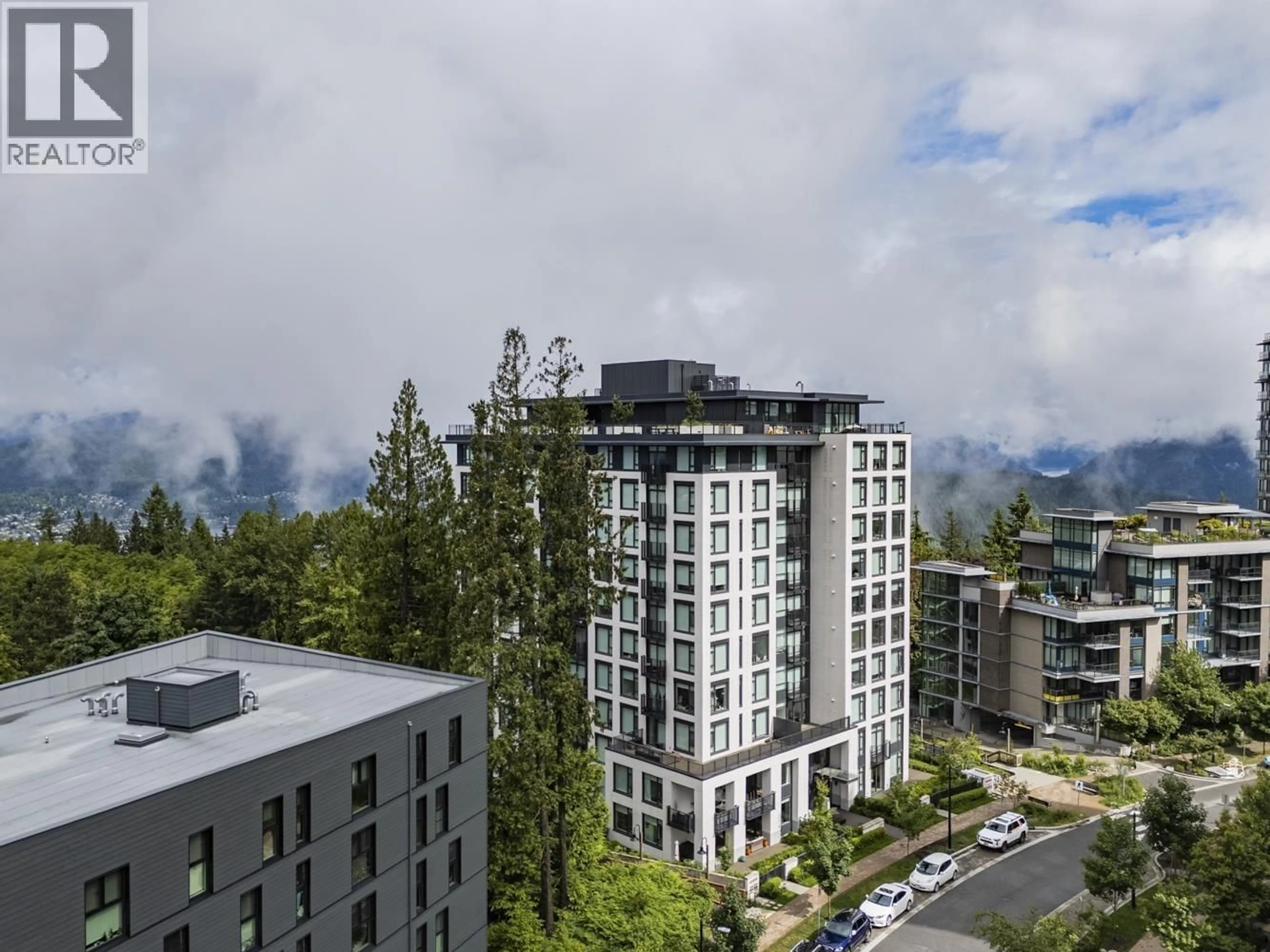 A pic from outside/outdoor area/front of a property/back of a property/a pic from drone, city buildings view from balcony for 809 - 8750 UNIVERSITY CRESCENT, Burnaby British Columbia V5A0G9