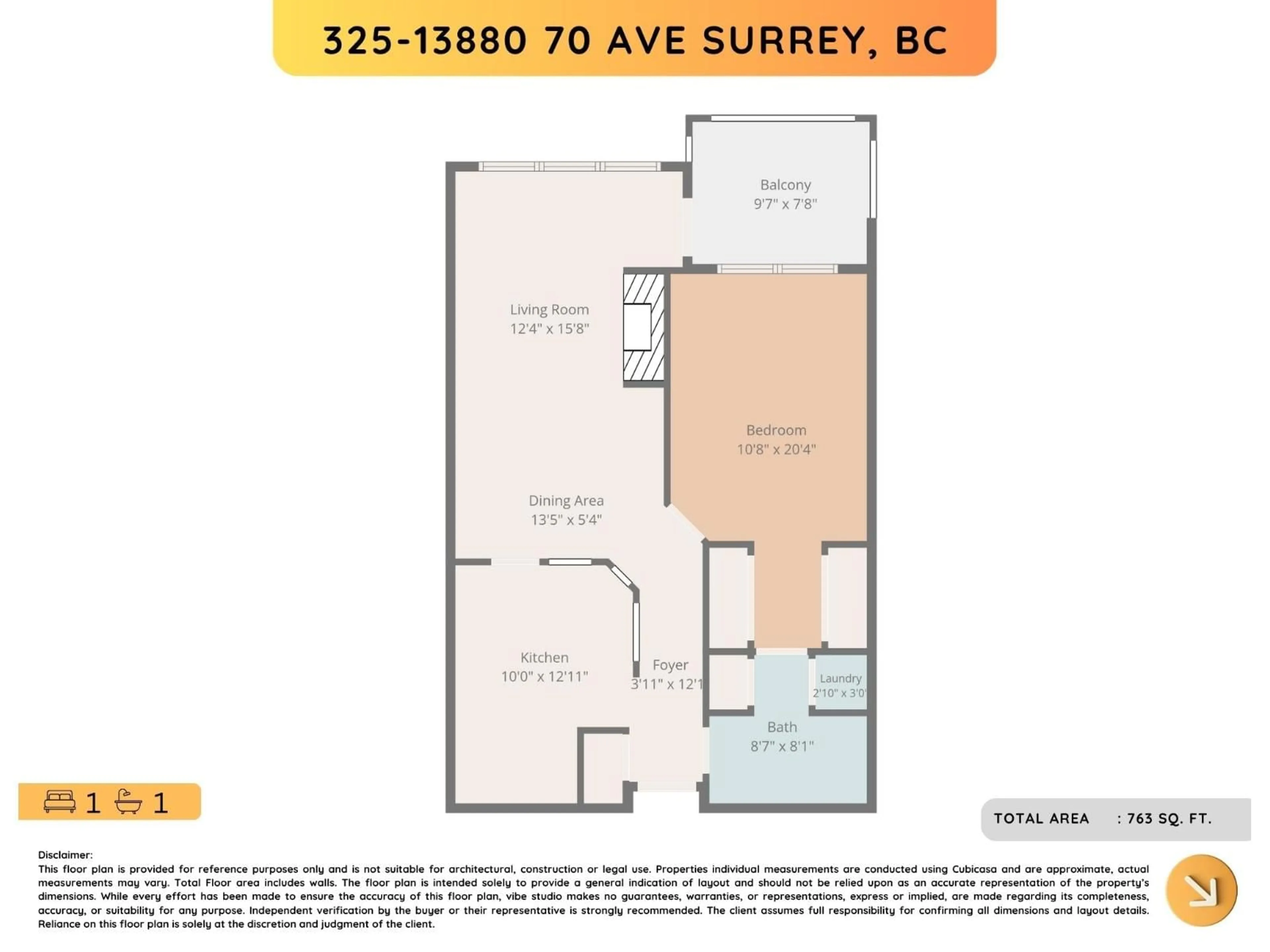 Floor plan for 325 - 13880 70 AVENUE, Surrey British Columbia V3W0T3