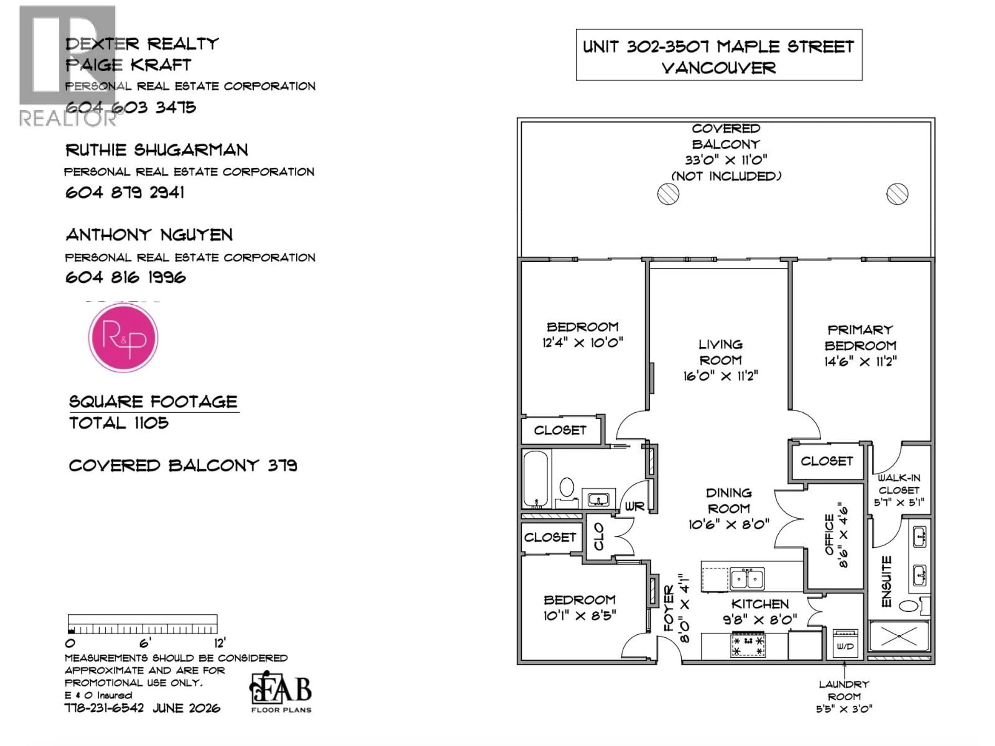 Floor plan for 302 - 2507 MAPLE STREET, Vancouver British Columbia V6J0E1