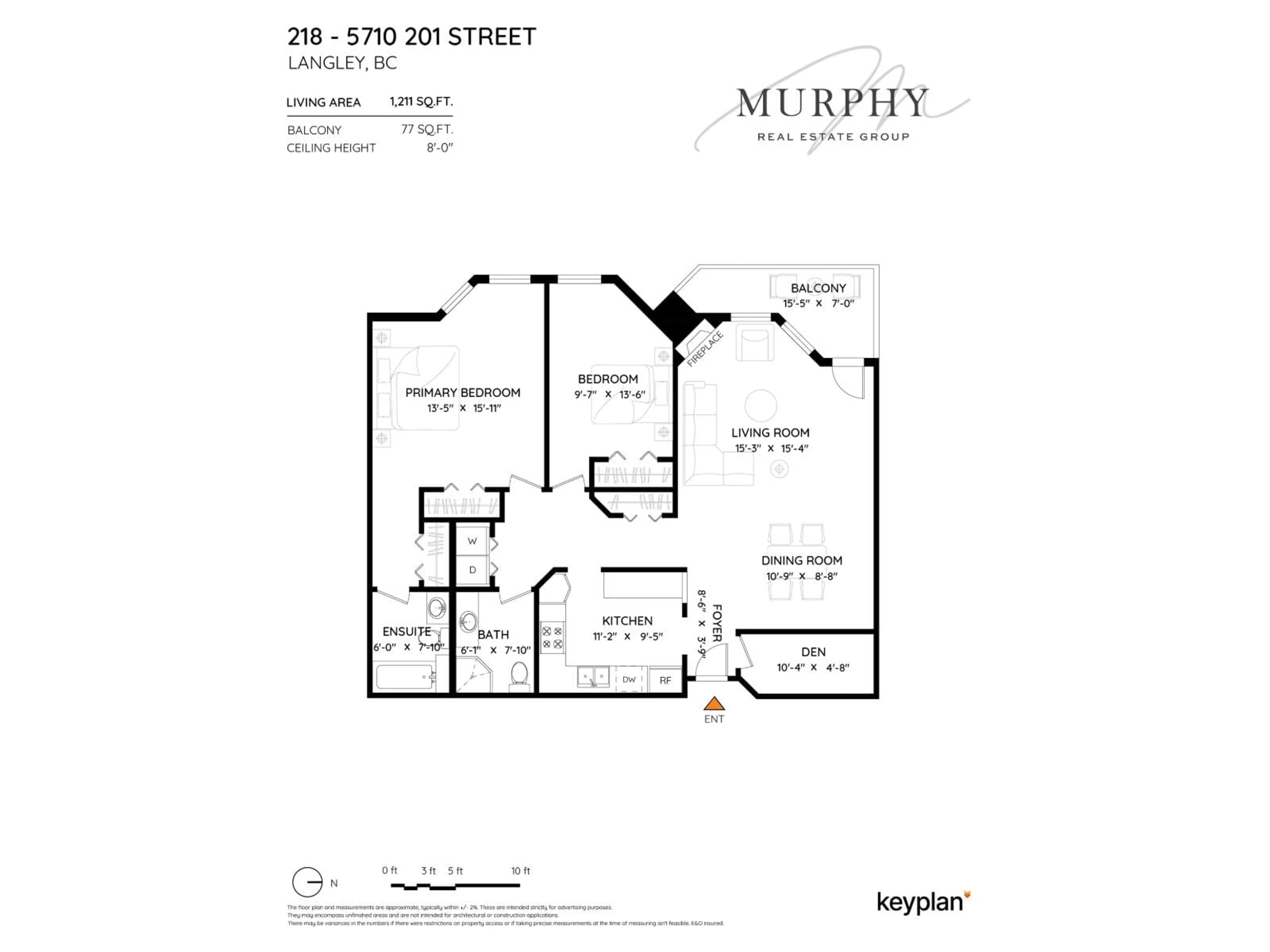 Floor plan for 218 - 5710 201 STREET, Langley British Columbia V3A8A8