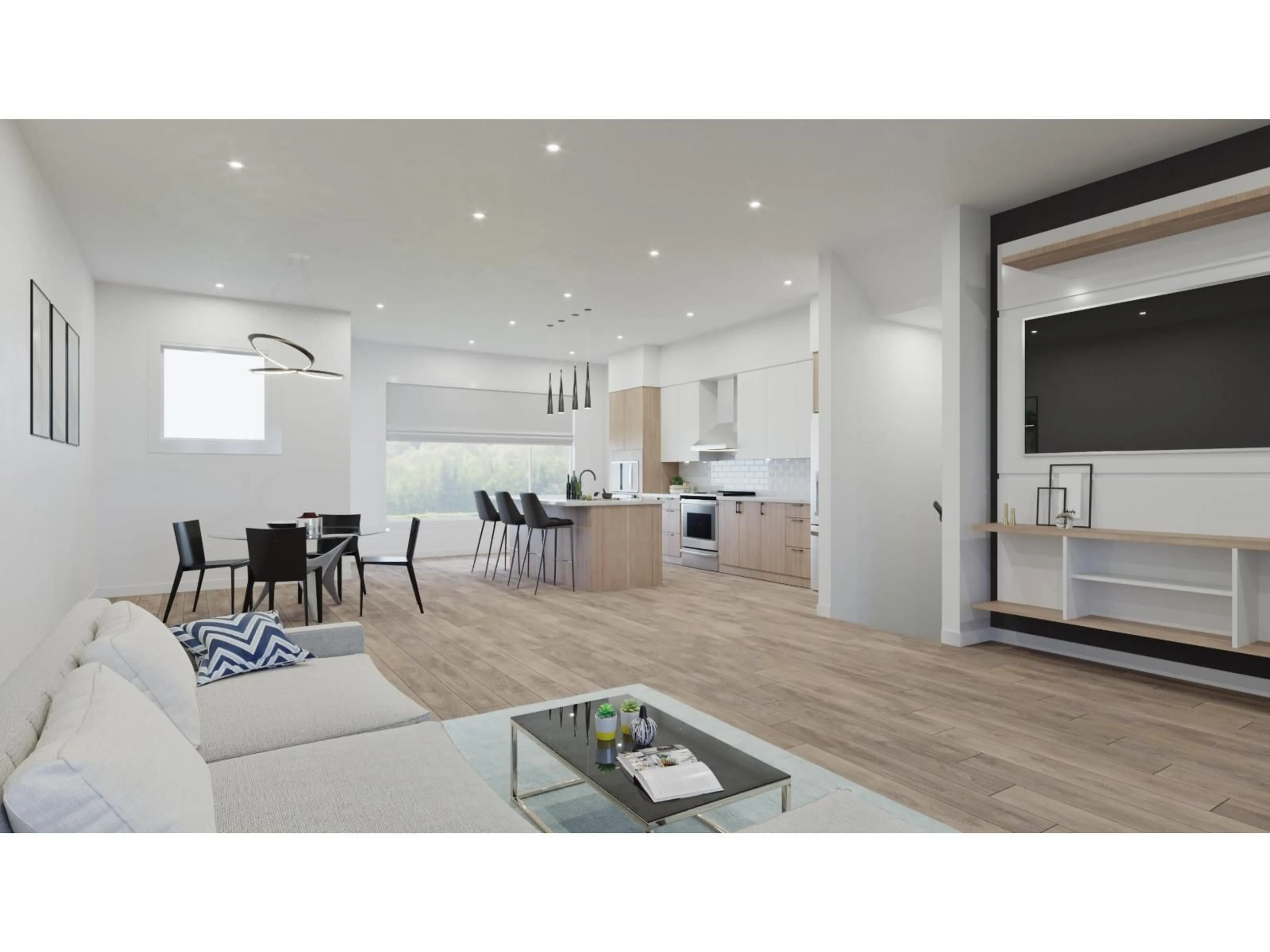 Open concept kitchen, wood/laminate floor for 7 - 177 175A STREET, Surrey British Columbia V3Z1L1