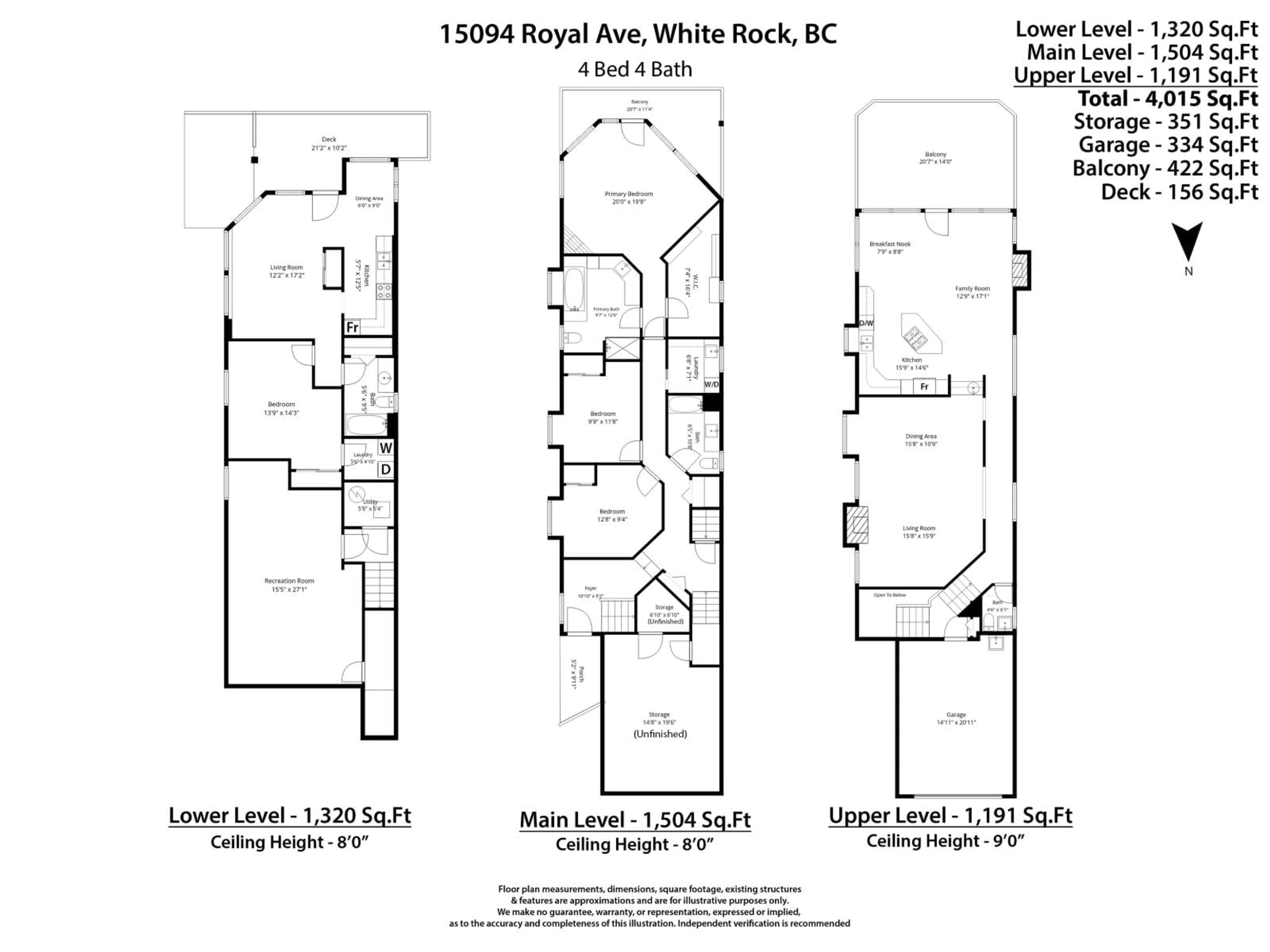 Floor plan for 15094 ROYAL AVENUE, White Rock British Columbia V4B1L9