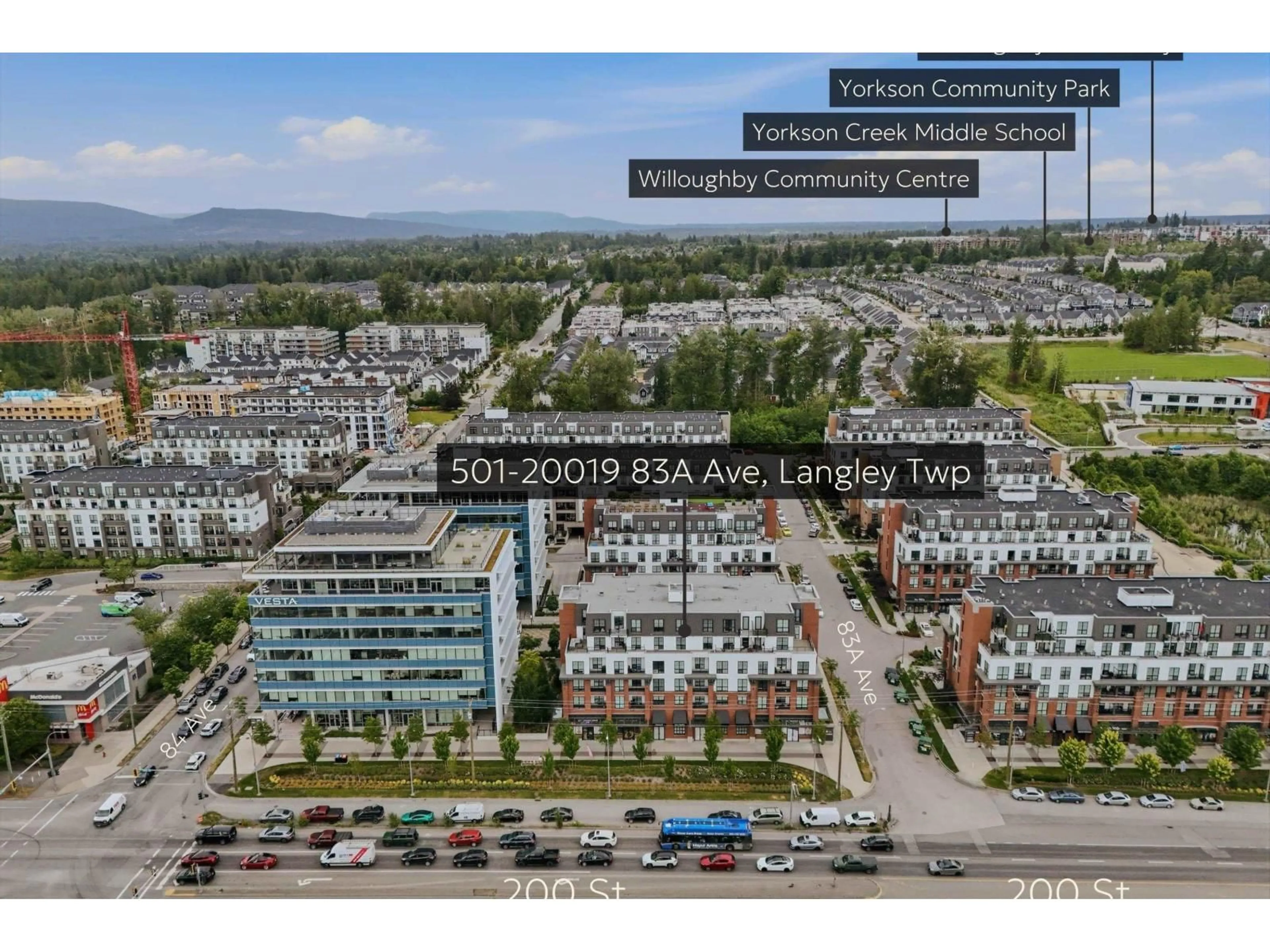 A pic from outside/outdoor area/front of a property/back of a property/a pic from drone, unknown for 501 - 20019 83A AVENUE, Langley British Columbia V2Y5K6