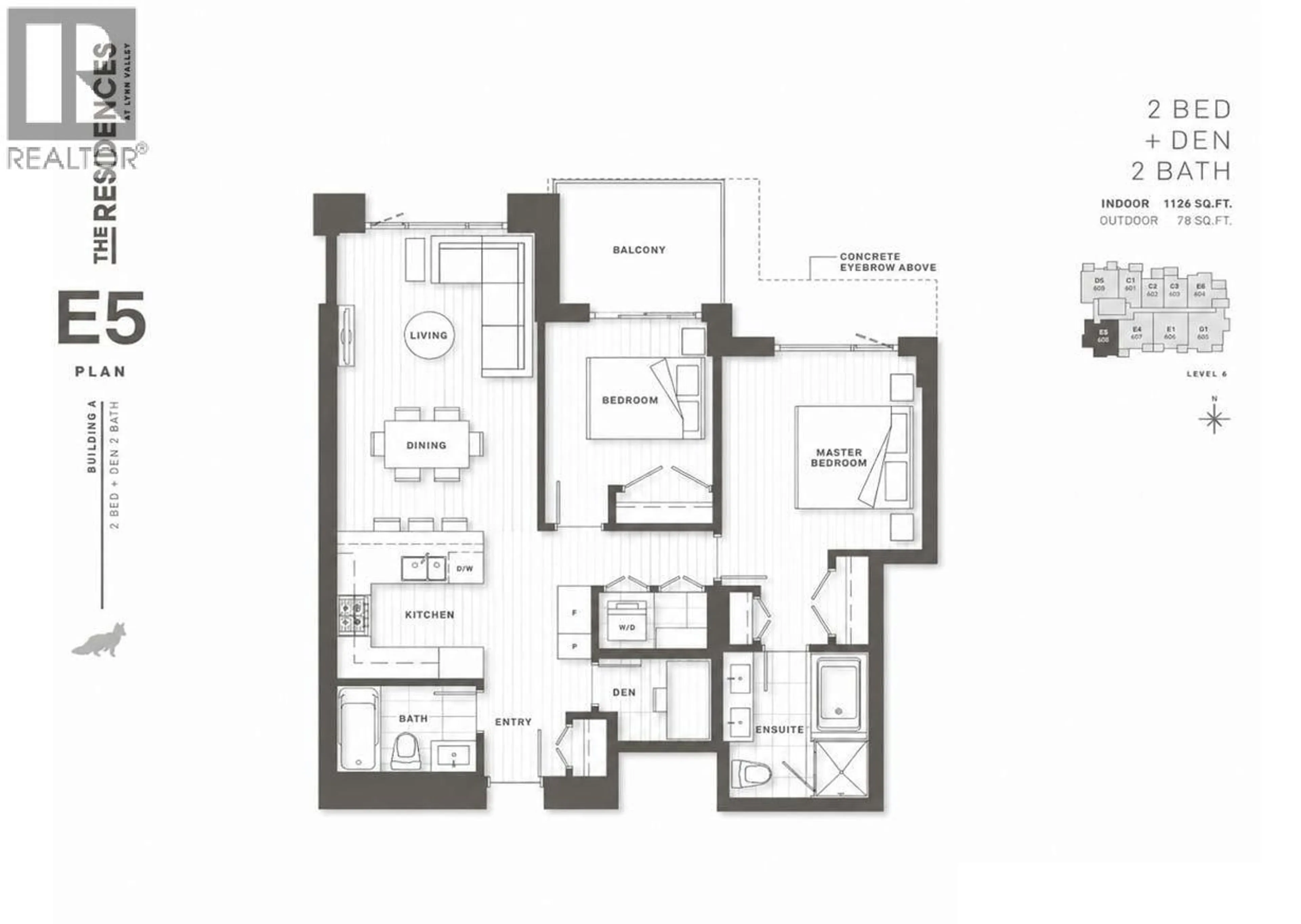 Floor plan for 604 - 2780 VALLEY CENTRE AVENUE, North Vancouver British Columbia V7J0C4