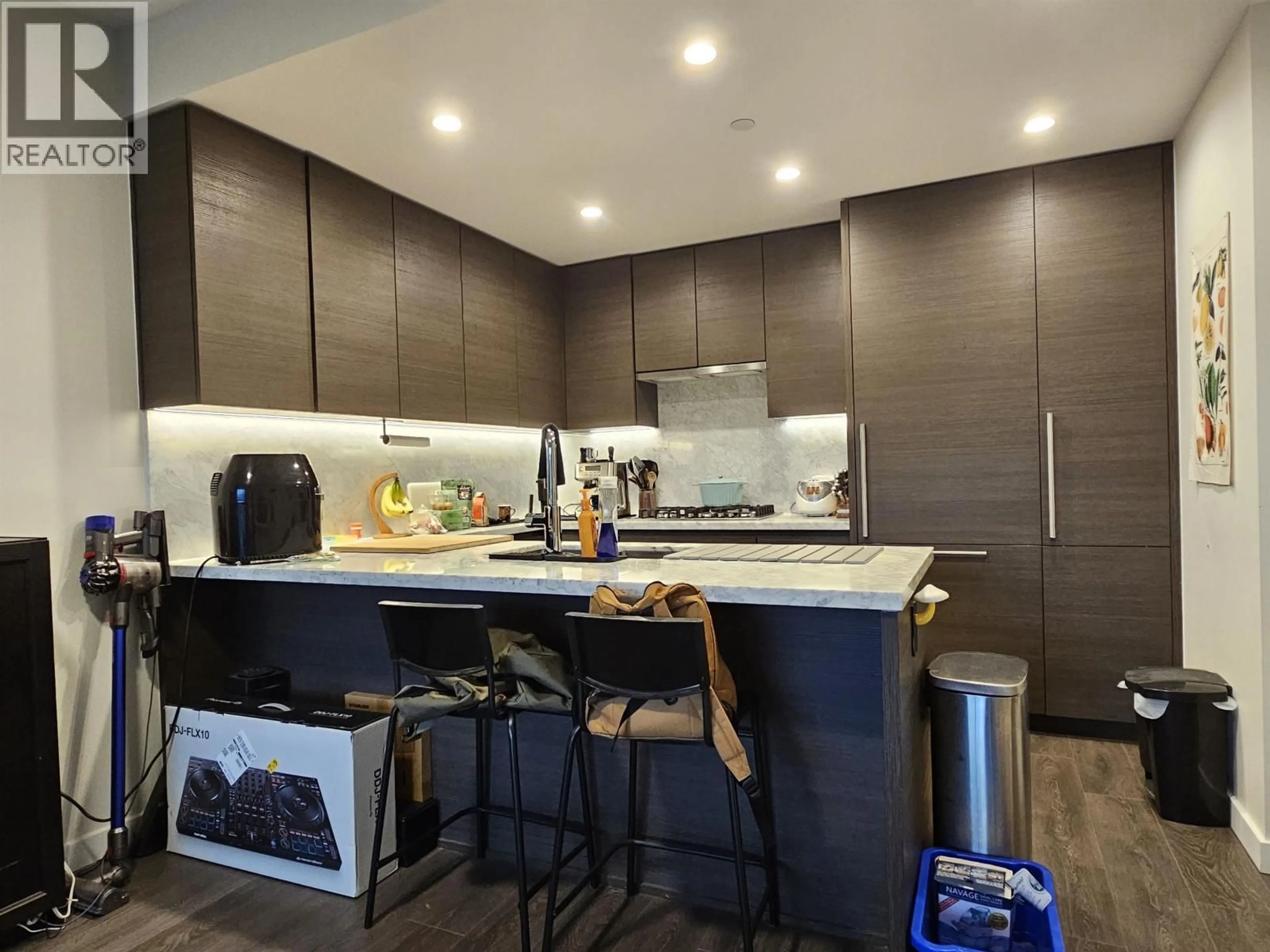 Open concept kitchen, wood/laminate floor for 2205 - 308 MORRISSEY ROAD, Port Moody British Columbia V3H0M2