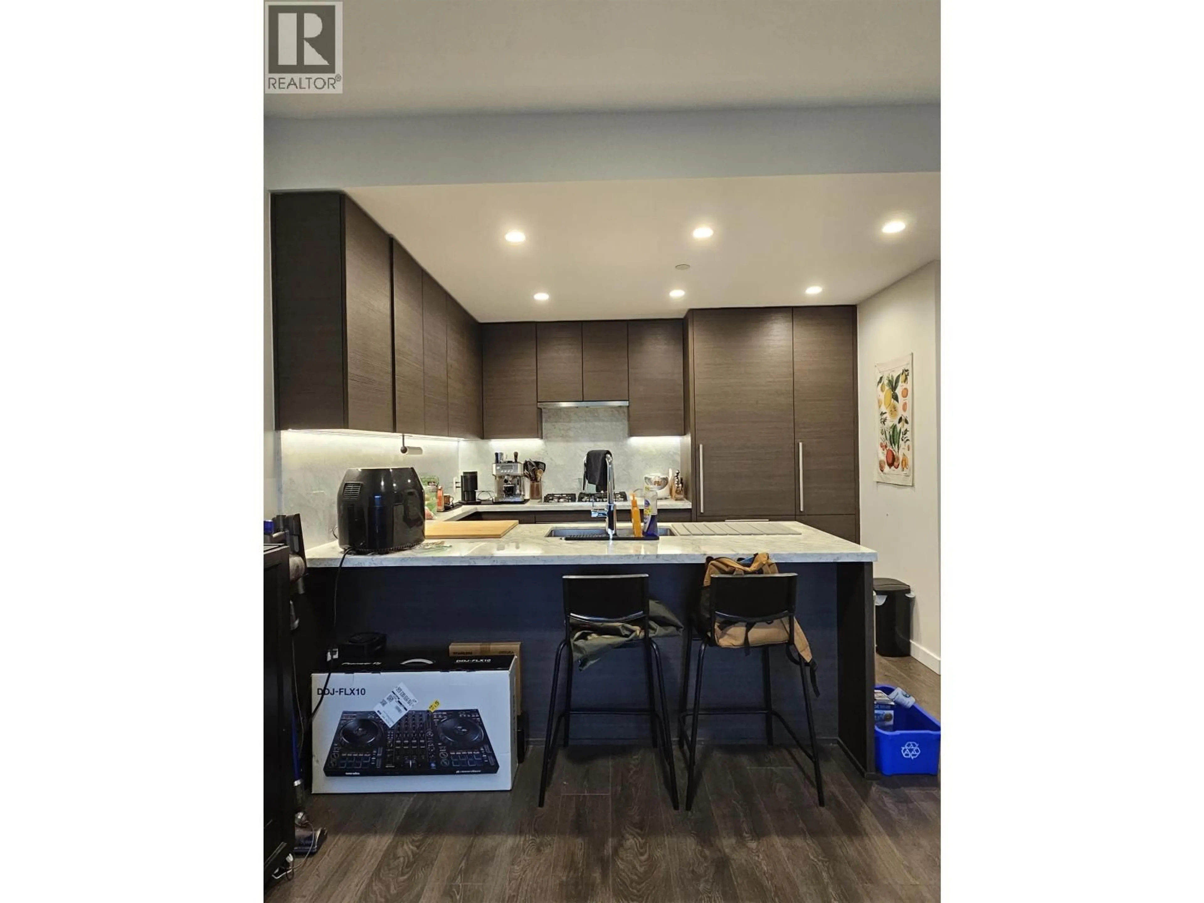Open concept kitchen, wood/laminate floor for 2205 - 308 MORRISSEY ROAD, Port Moody British Columbia V3H0M2