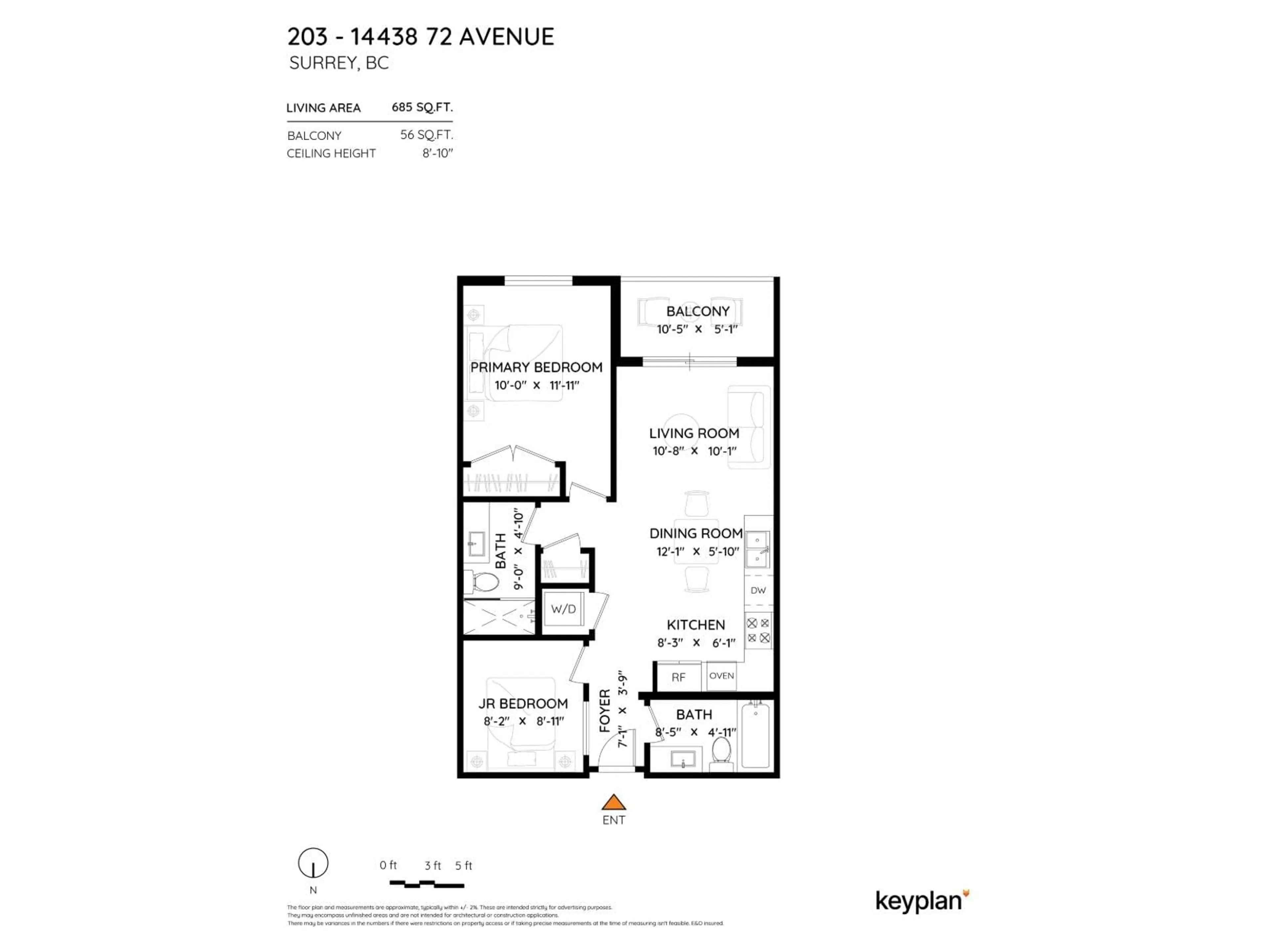 Floor plan for B203 - 14438 72 AVENUE, Surrey British Columbia V3S2E7