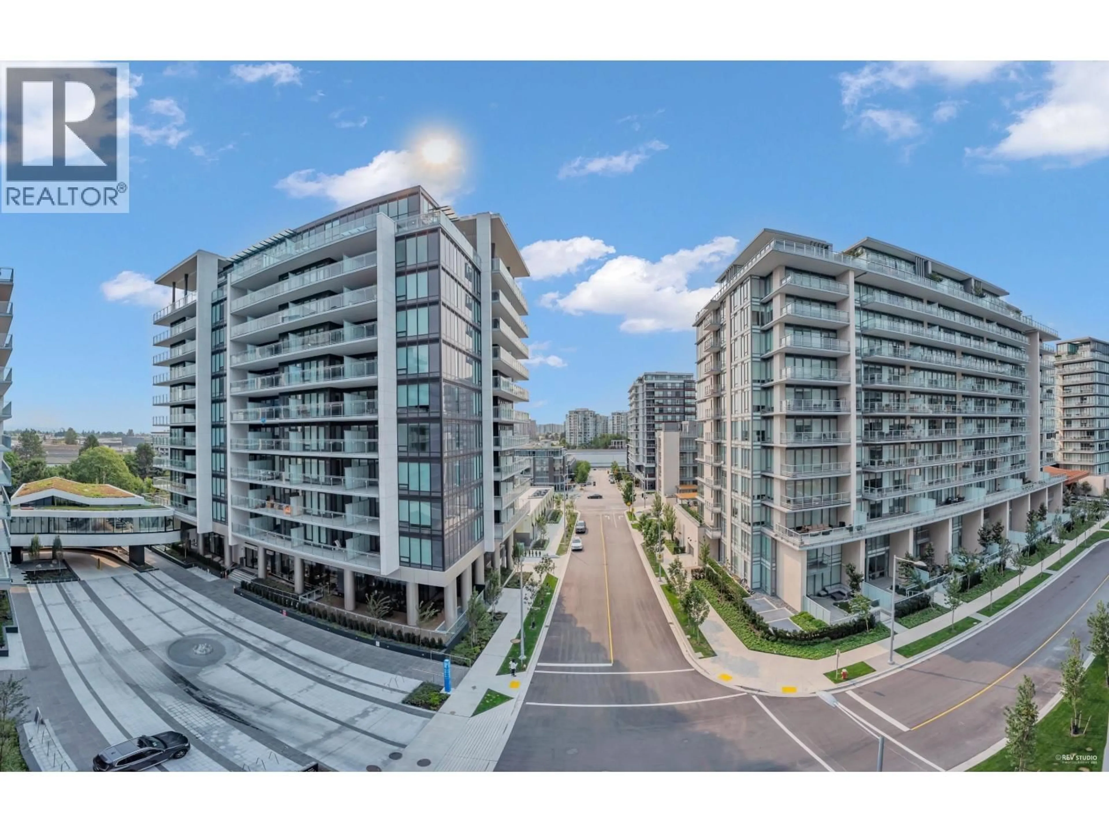 A pic from outside/outdoor area/front of a property/back of a property/a pic from drone, city buildings view from balcony for 610 - 6811 PEARSON WAY, Richmond British Columbia V7C0E7