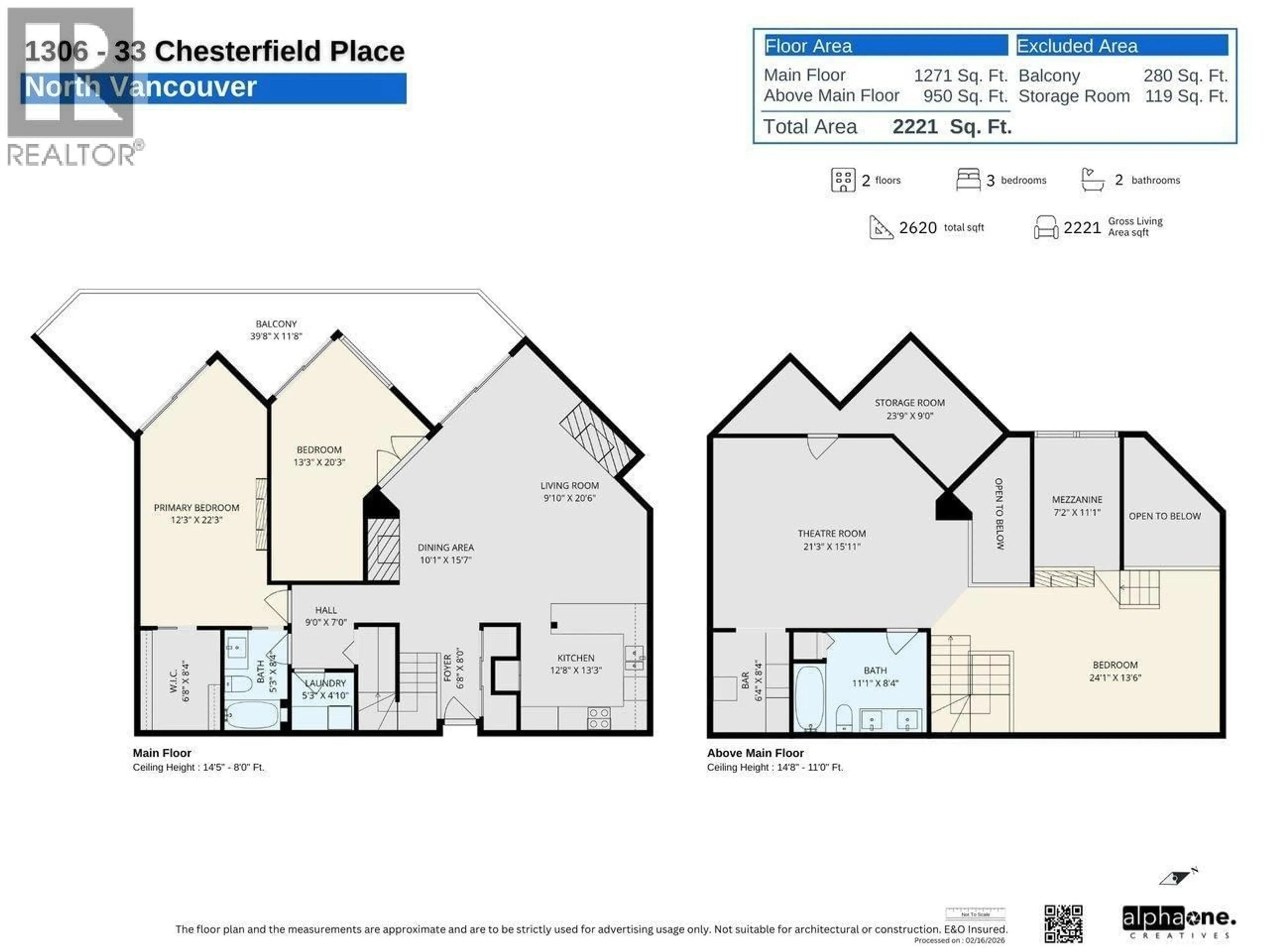 Floor plan for 1306 - 33 CHESTERFIELD PLACE, North Vancouver British Columbia V7M3K4