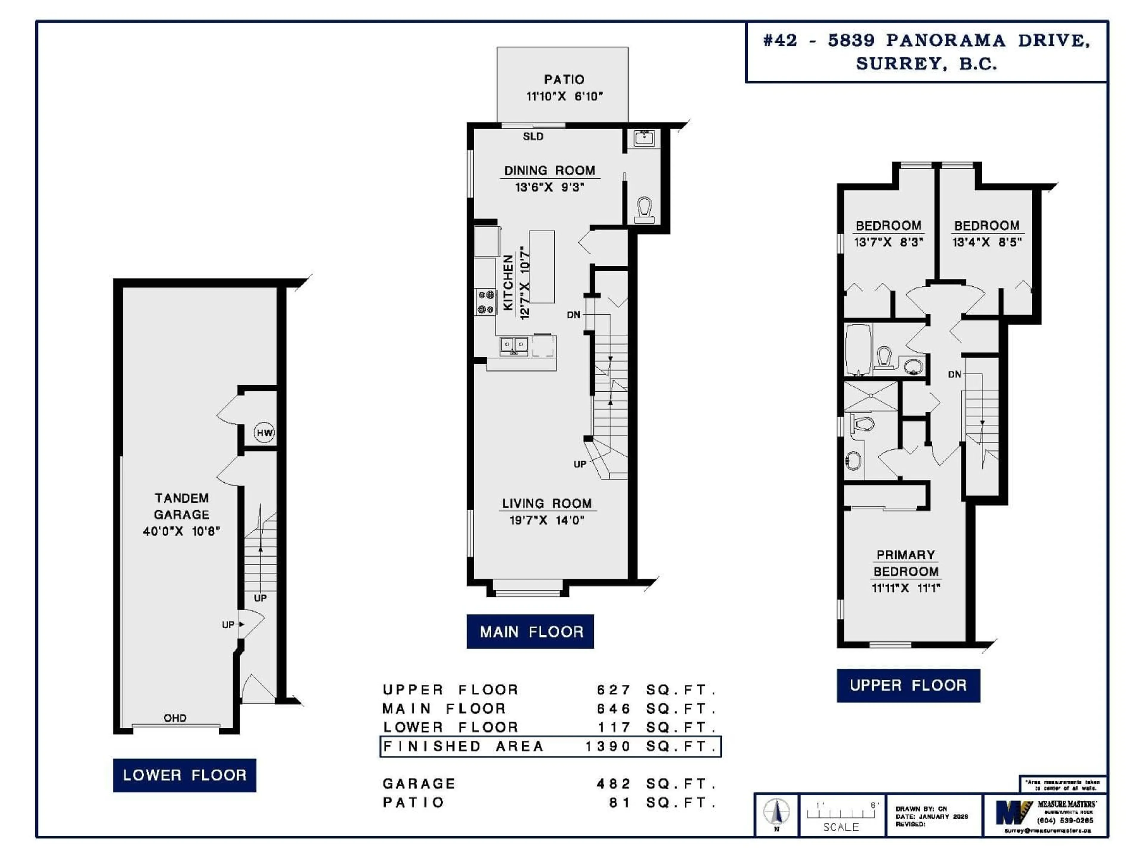 Floor plan for 42 - 5839 PANORAMA DRIVE, Surrey British Columbia V3S0P4