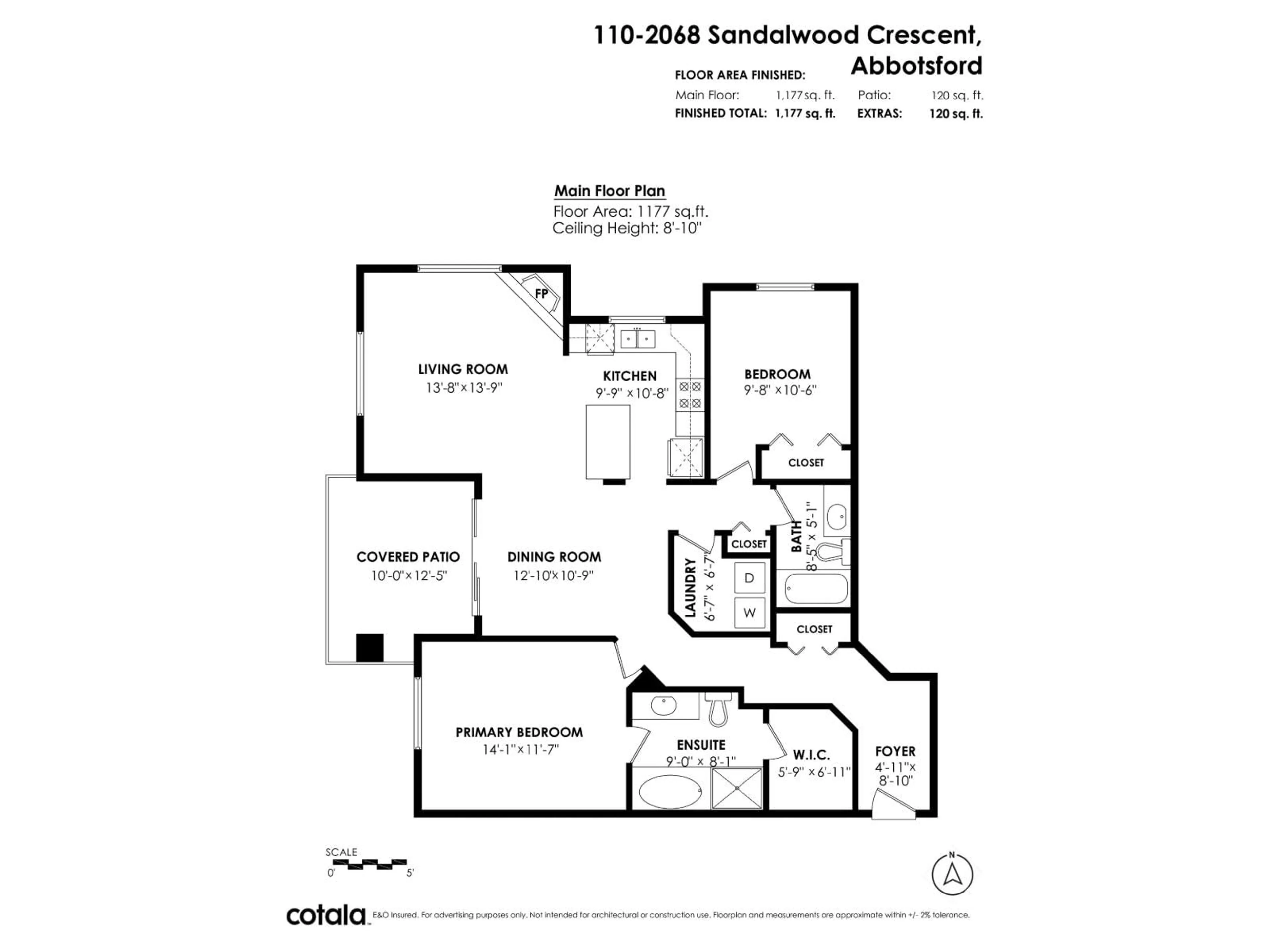 Floor plan for 110 - 2068 SANDALWOOD CRESCENT, Abbotsford British Columbia V2S3H6