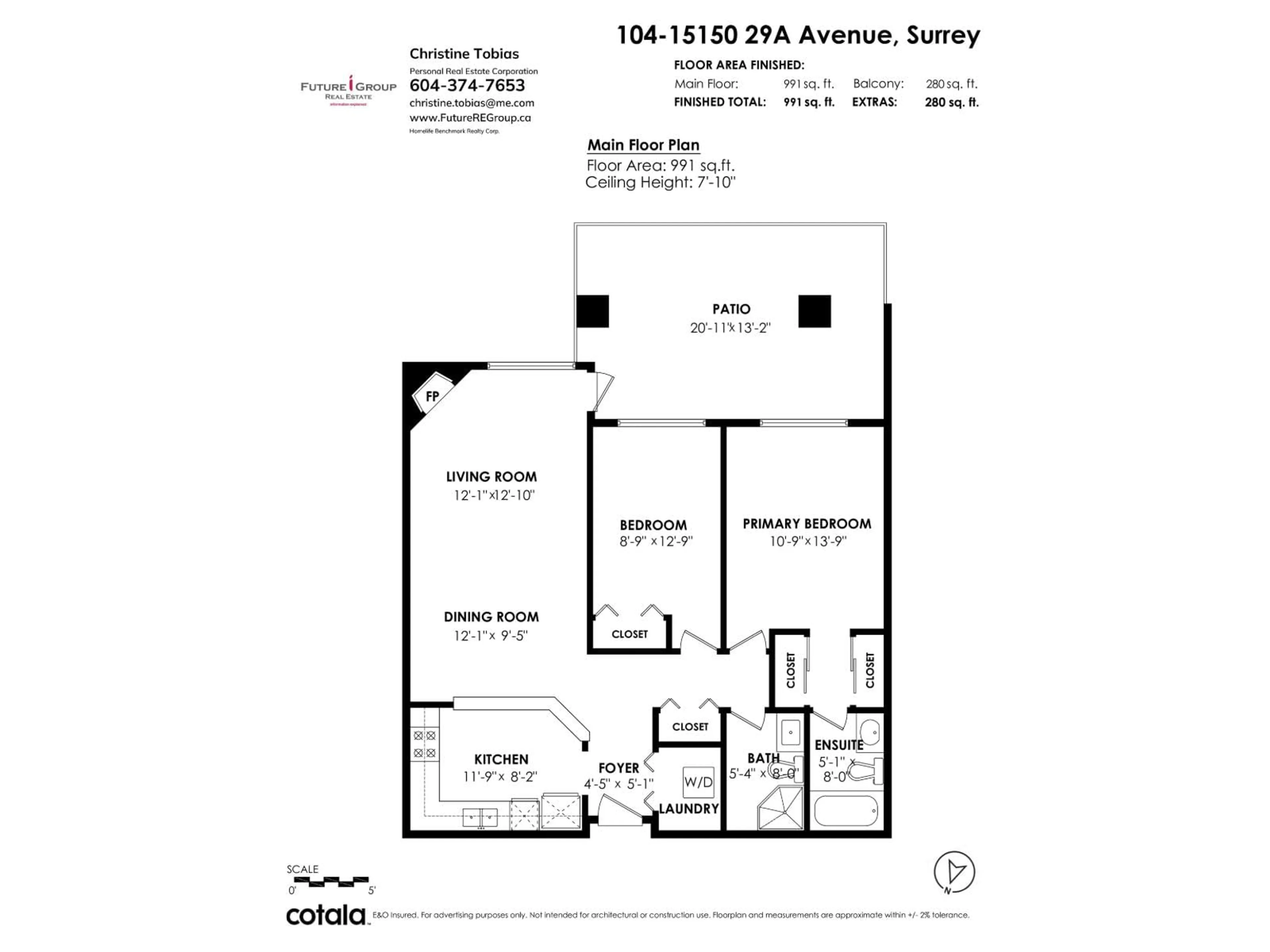 Floor plan for 104 - 15150 29A AVENUE, Surrey British Columbia V4P3B1