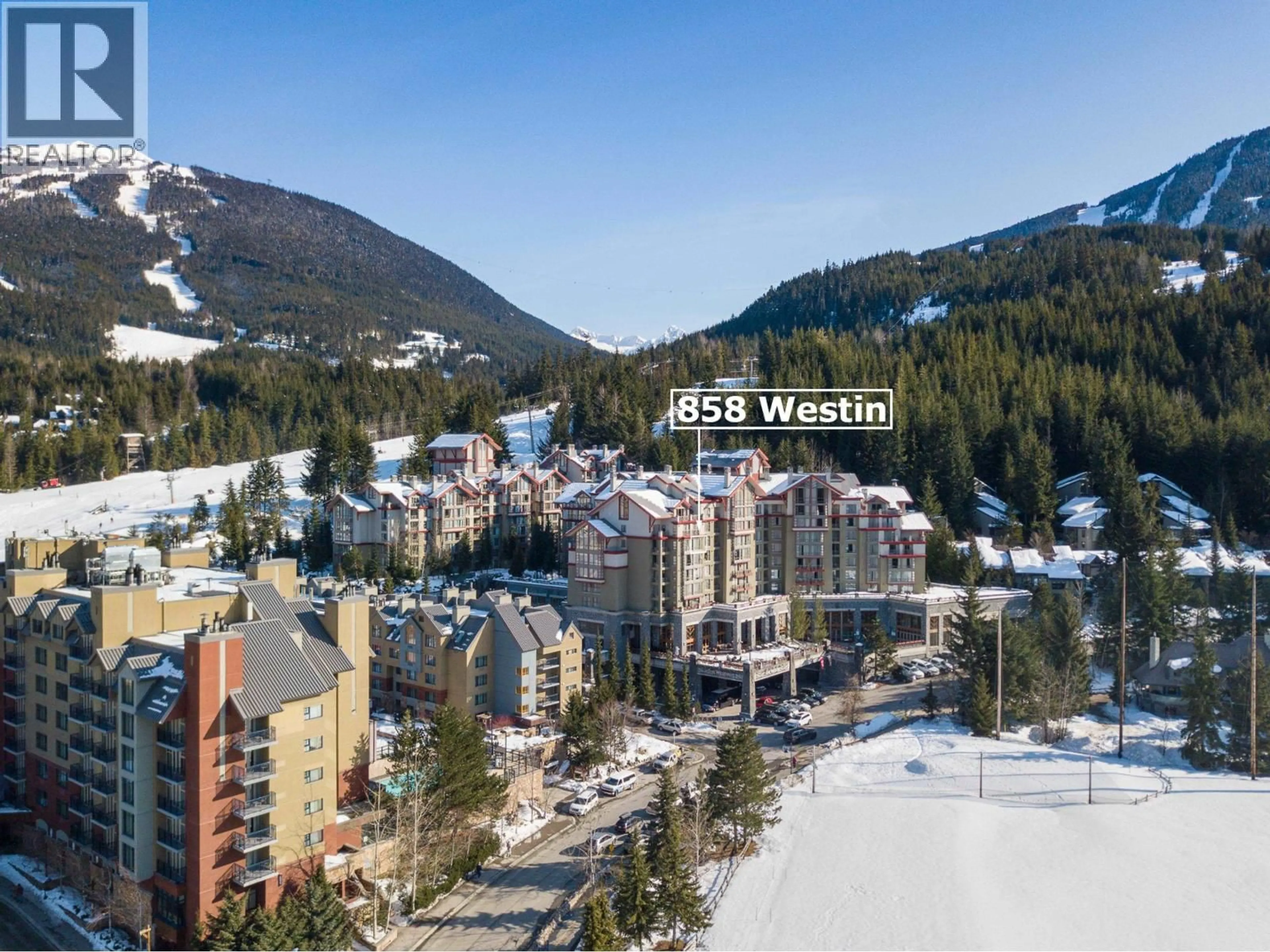 A pic from outside/outdoor area/front of a property/back of a property/a pic from drone, mountain view for 858 - 4090 WHISTLER WAY, Whistler British Columbia V8E1J3