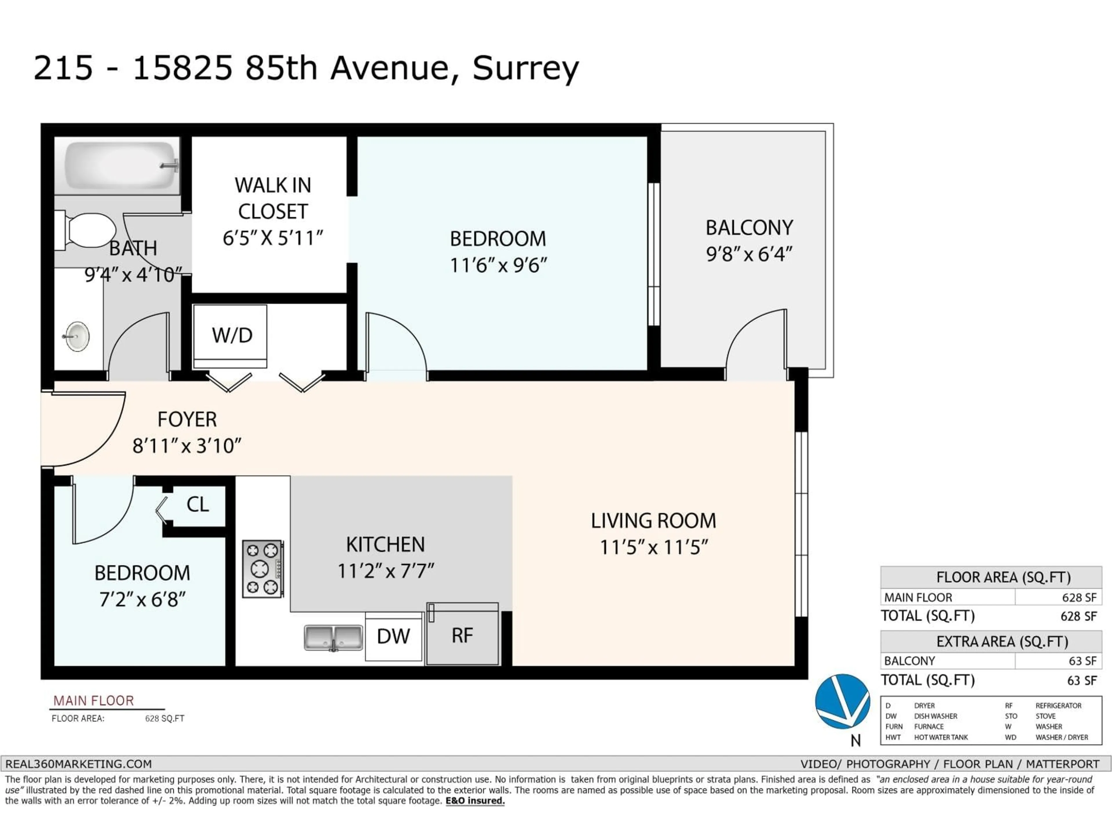 Floor plan for 215 - 15825 85 AVENUE, Surrey British Columbia V4N6W9