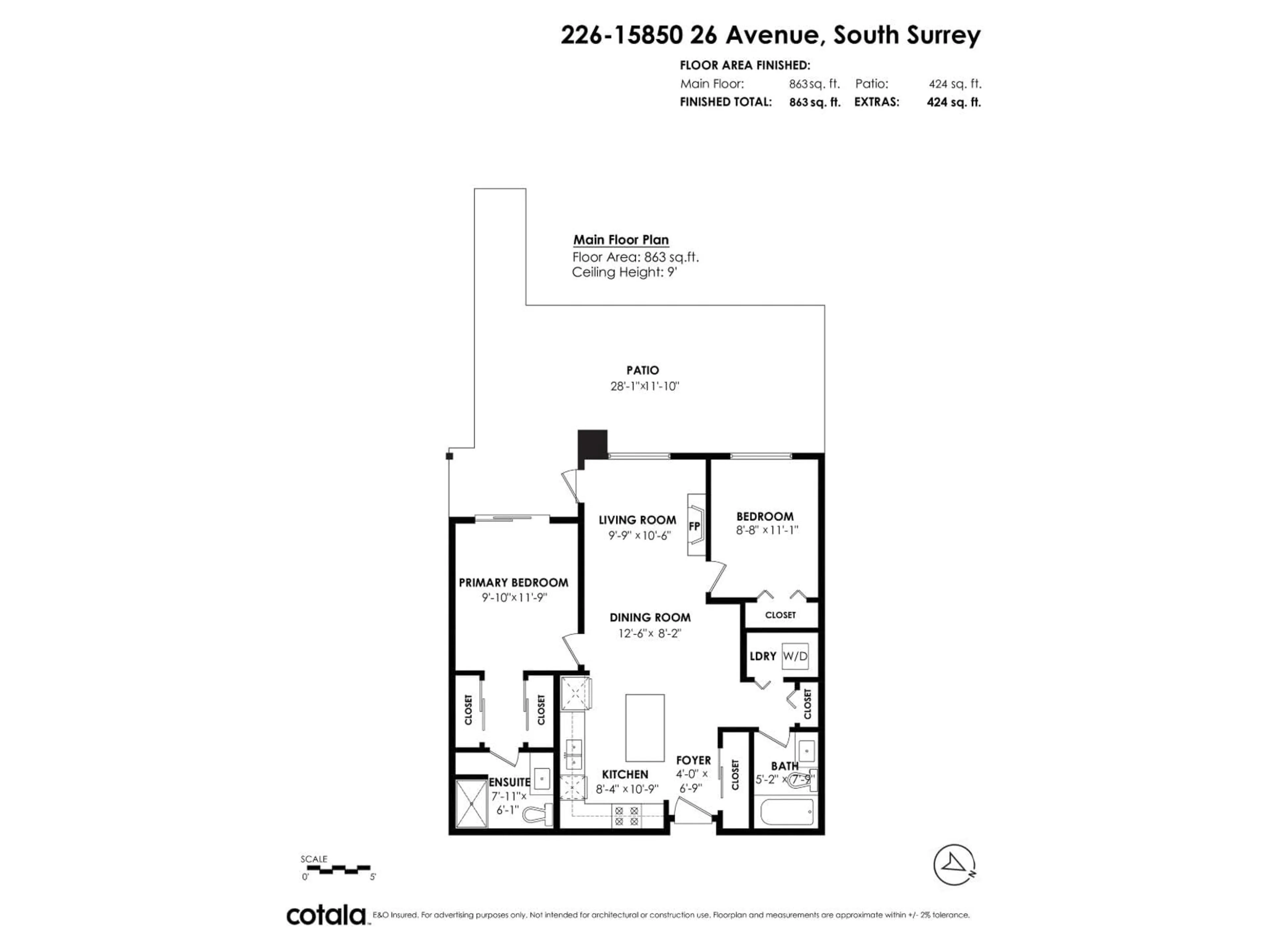 Floor plan for 226 - 15850 26 AVENUE, Surrey British Columbia V3Z2N6