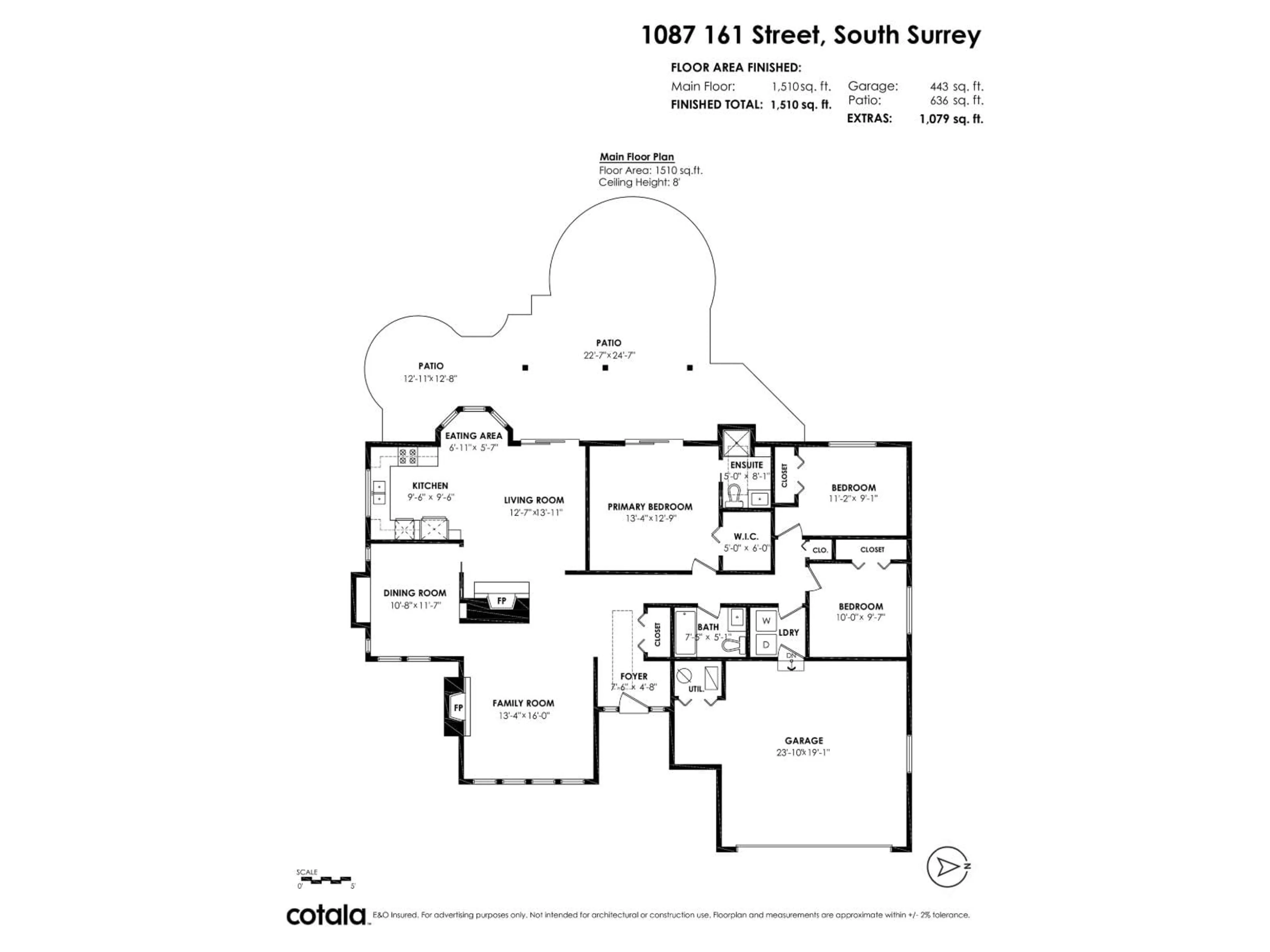 Floor plan for 1087 161 STREET, Surrey British Columbia V4A7N2