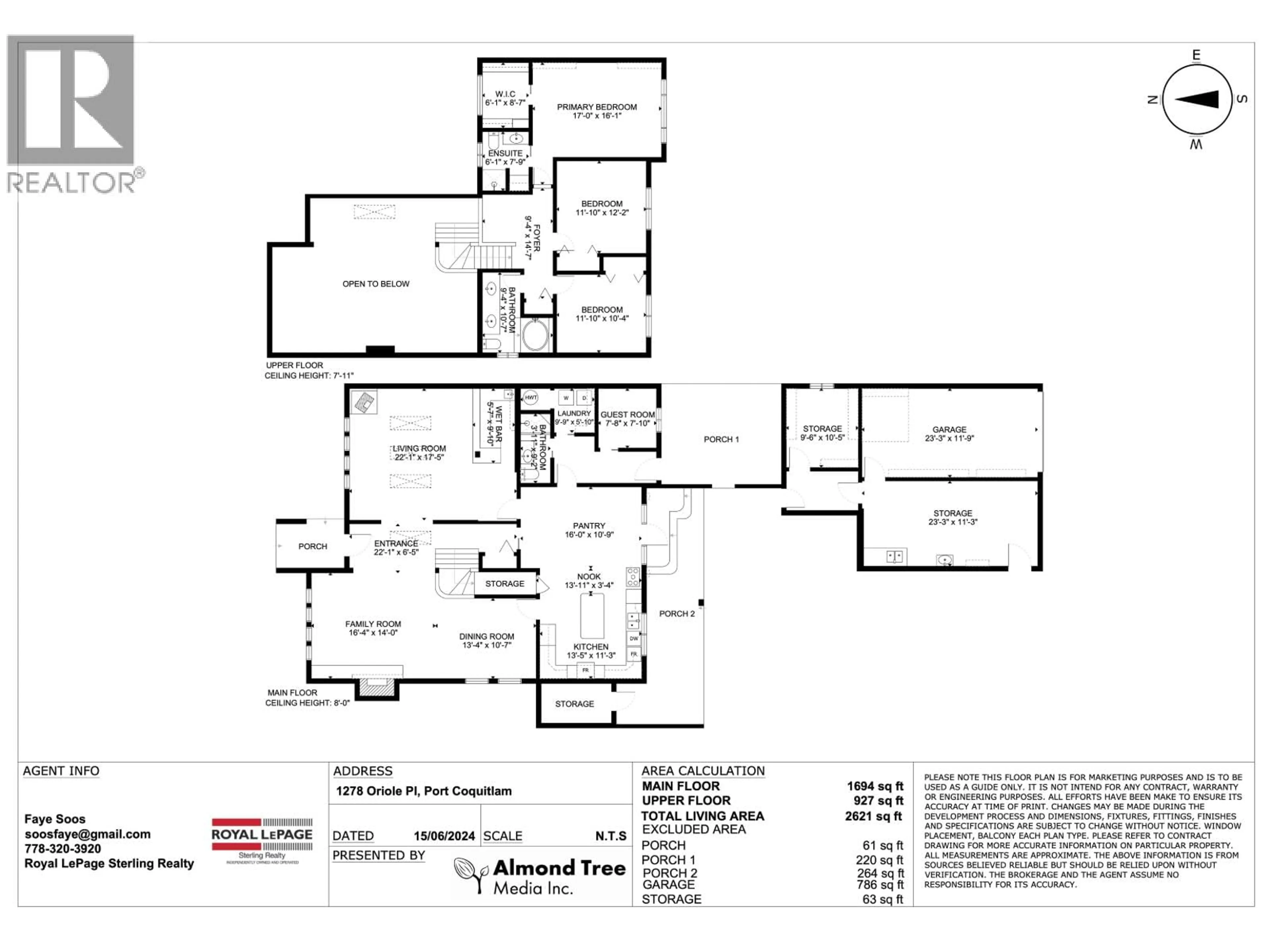 Floor plan for 1278 ORIOLE PLACE, Port Coquitlam British Columbia V3B5K5