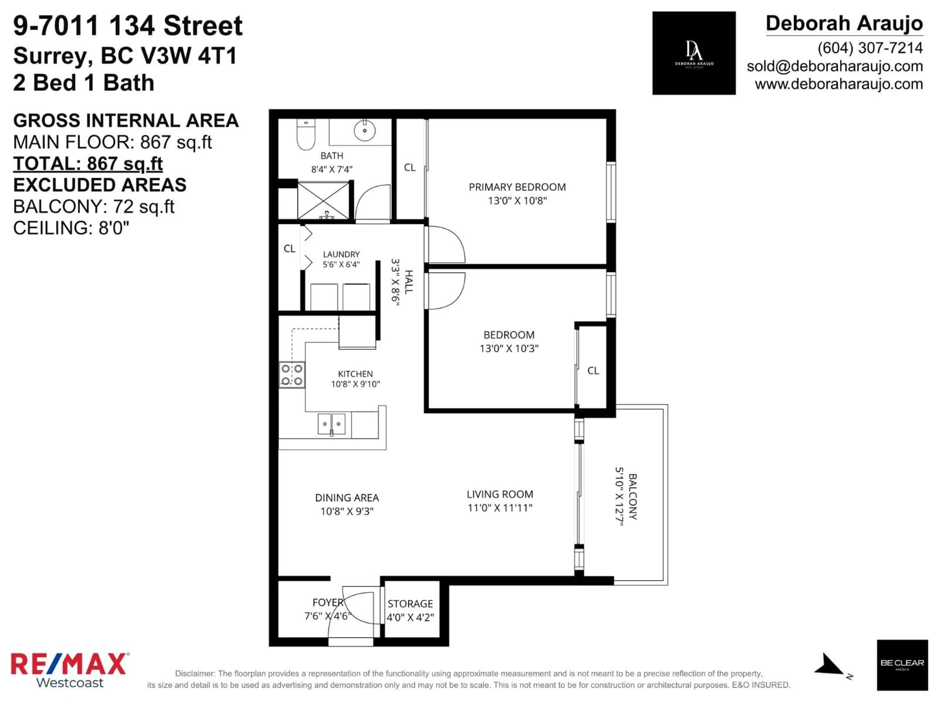 Floor plan for 9 - 7011 134 STREET, Surrey British Columbia V3W4T1