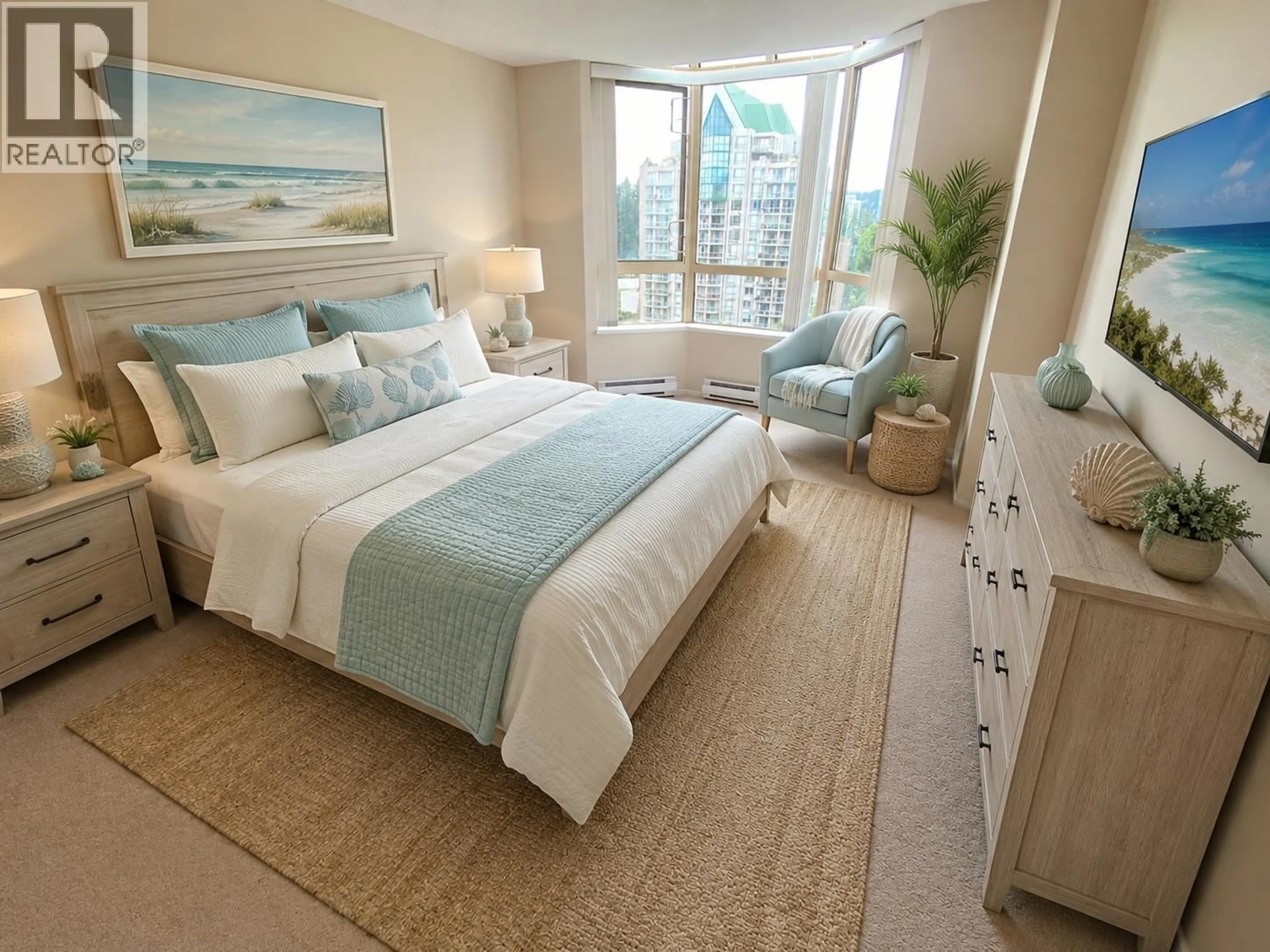 Bedroom with bed, carpet floor for 1106 - 1196 PIPELINE ROAD, Coquitlam British Columbia V3B7Z6
