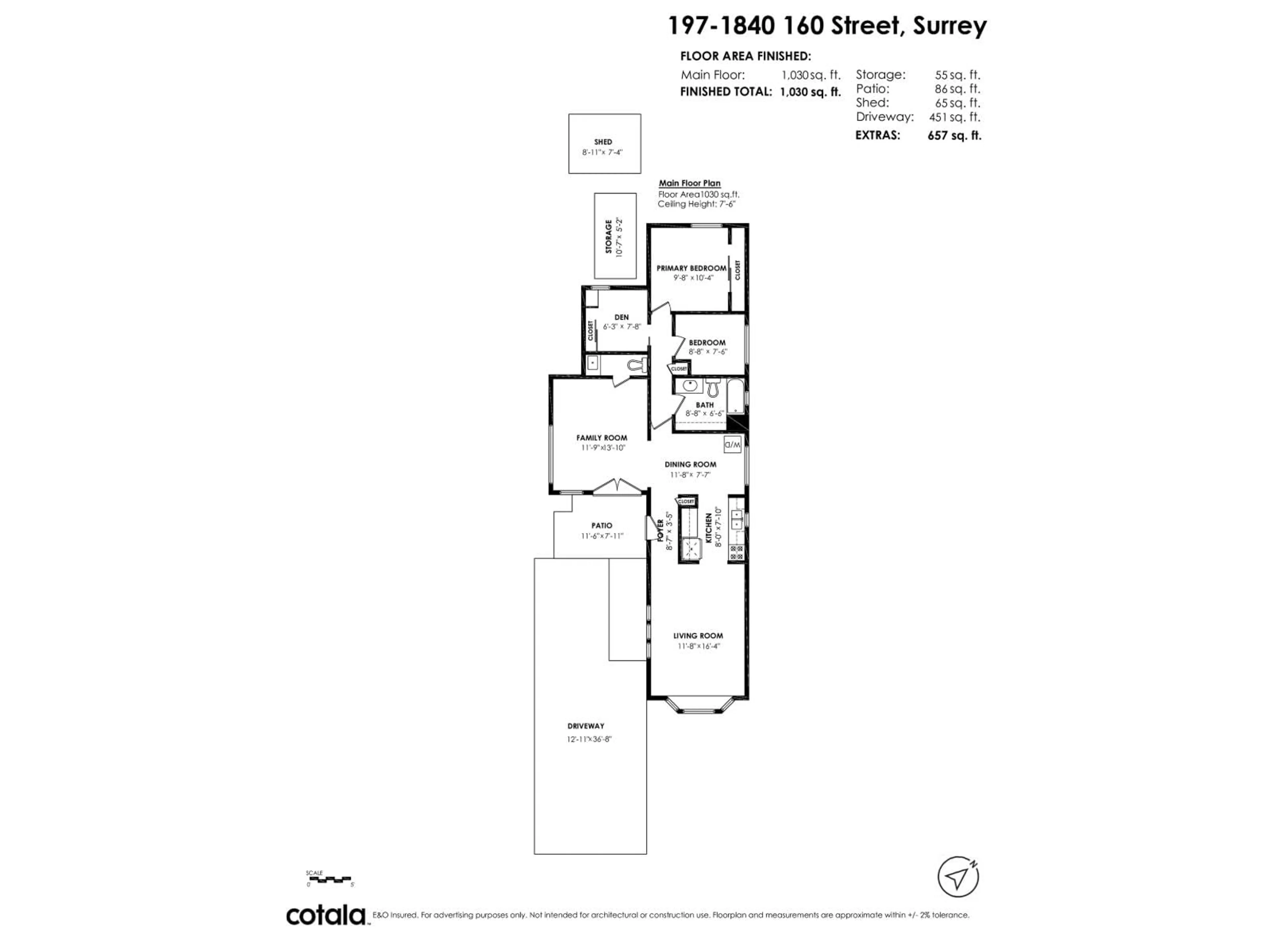 Floor plan for 197 - 1840 160 STREET, Surrey British Columbia V4A4A4