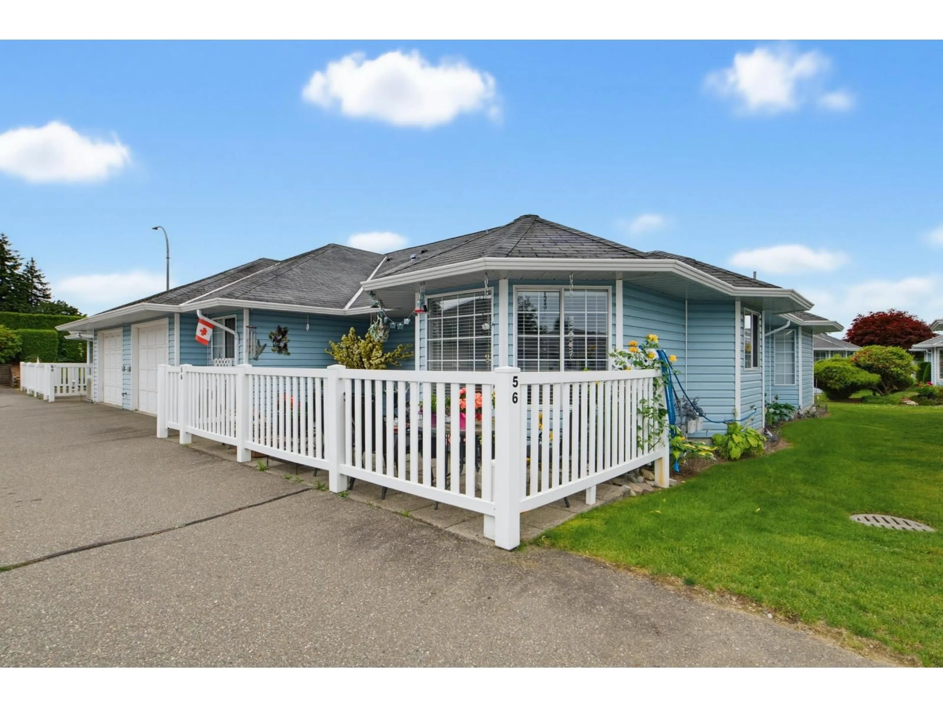 Home with vinyl exterior material, street for 56 - 1450 MCCALLUM ROAD, Abbotsford British Columbia V2S8A5