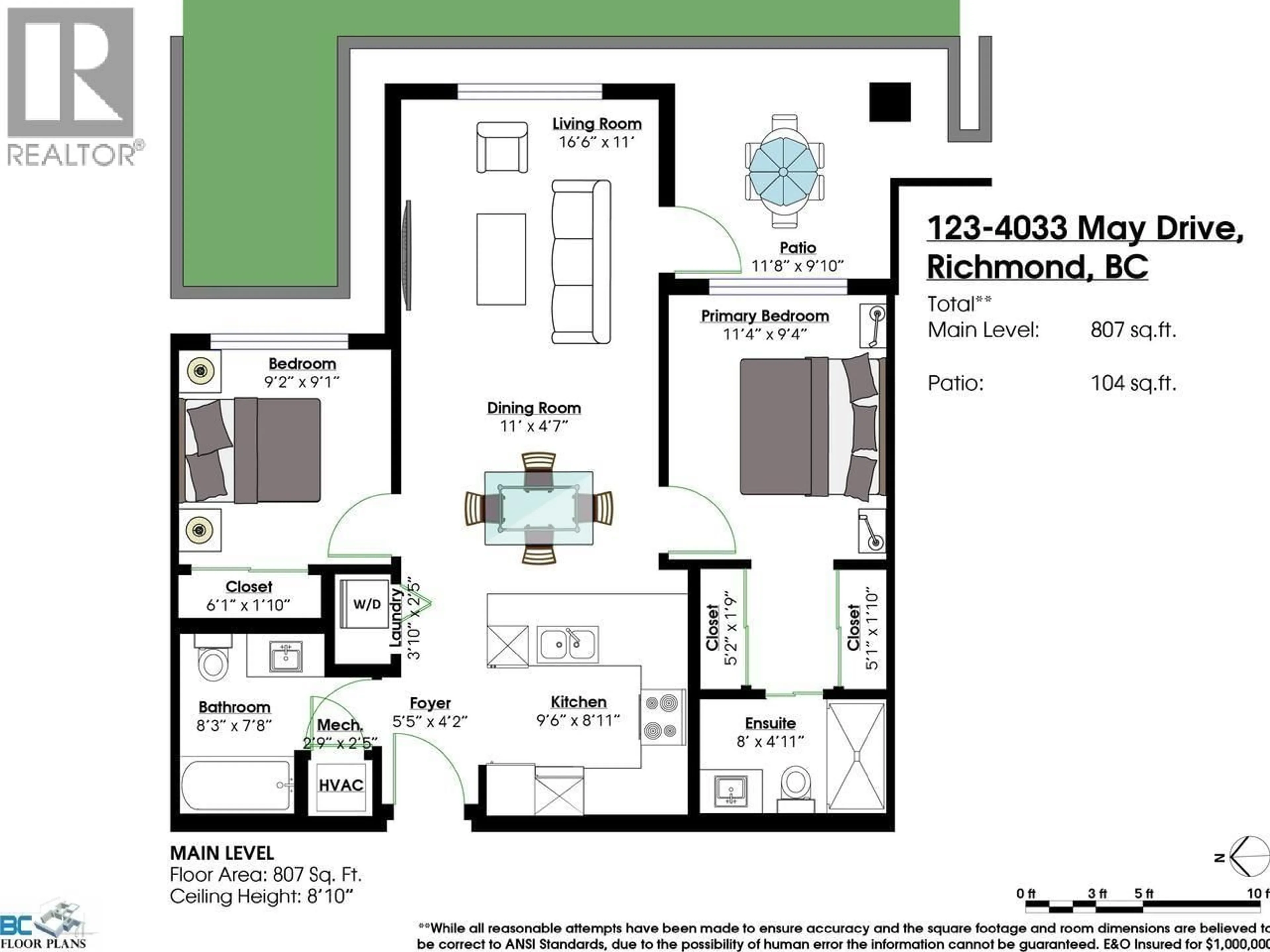 Floor plan for 123 - 4033 MAY DRIVE, Richmond British Columbia V6X0T3
