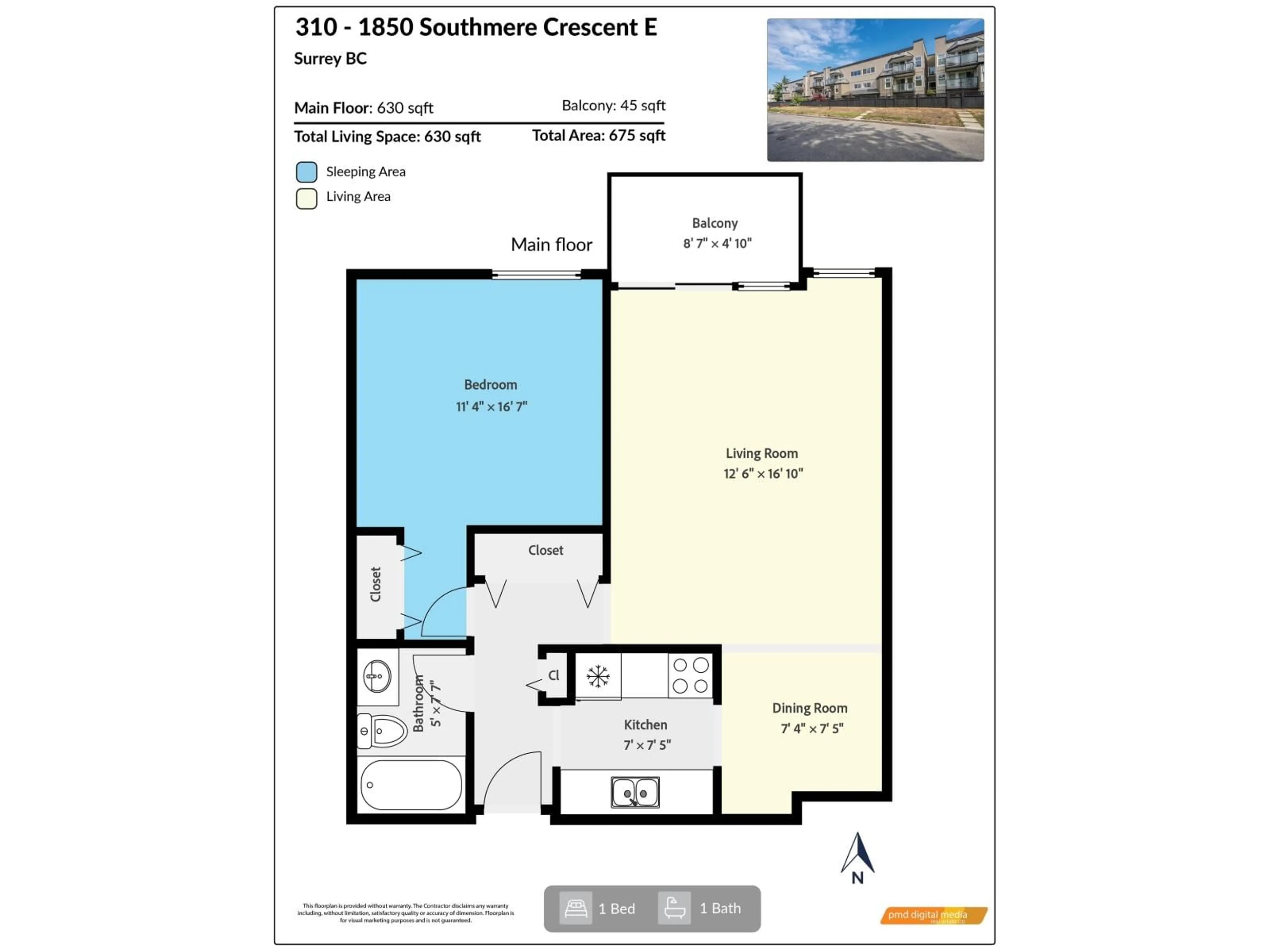 Floor plan for 310 - 1850 SOUTHMERE CRESCENT EAST, Surrey British Columbia V4A6Y6