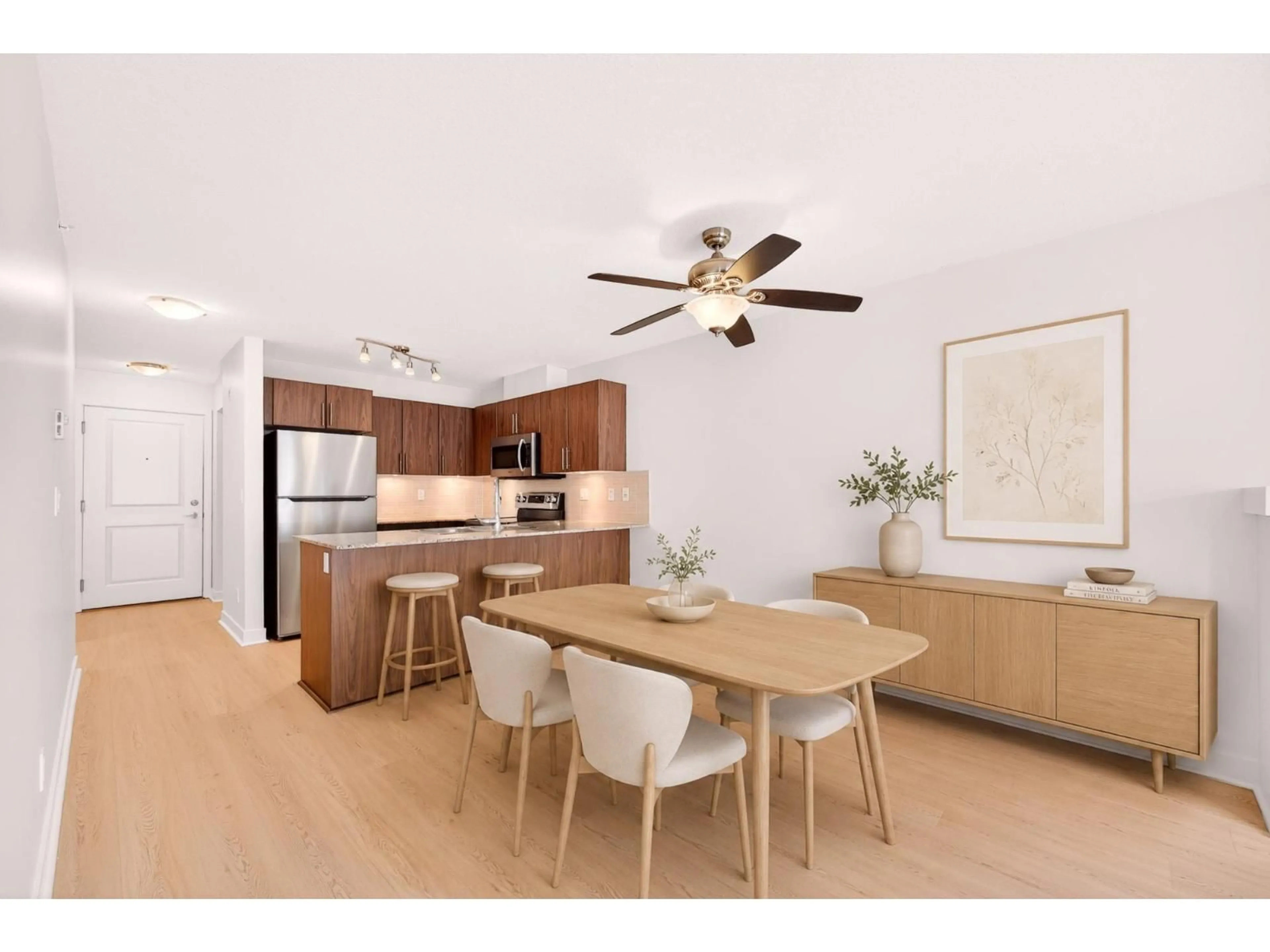Open concept kitchen, wood/laminate floor for A420 - 8929 202 STREET, Langley British Columbia V1M0B4