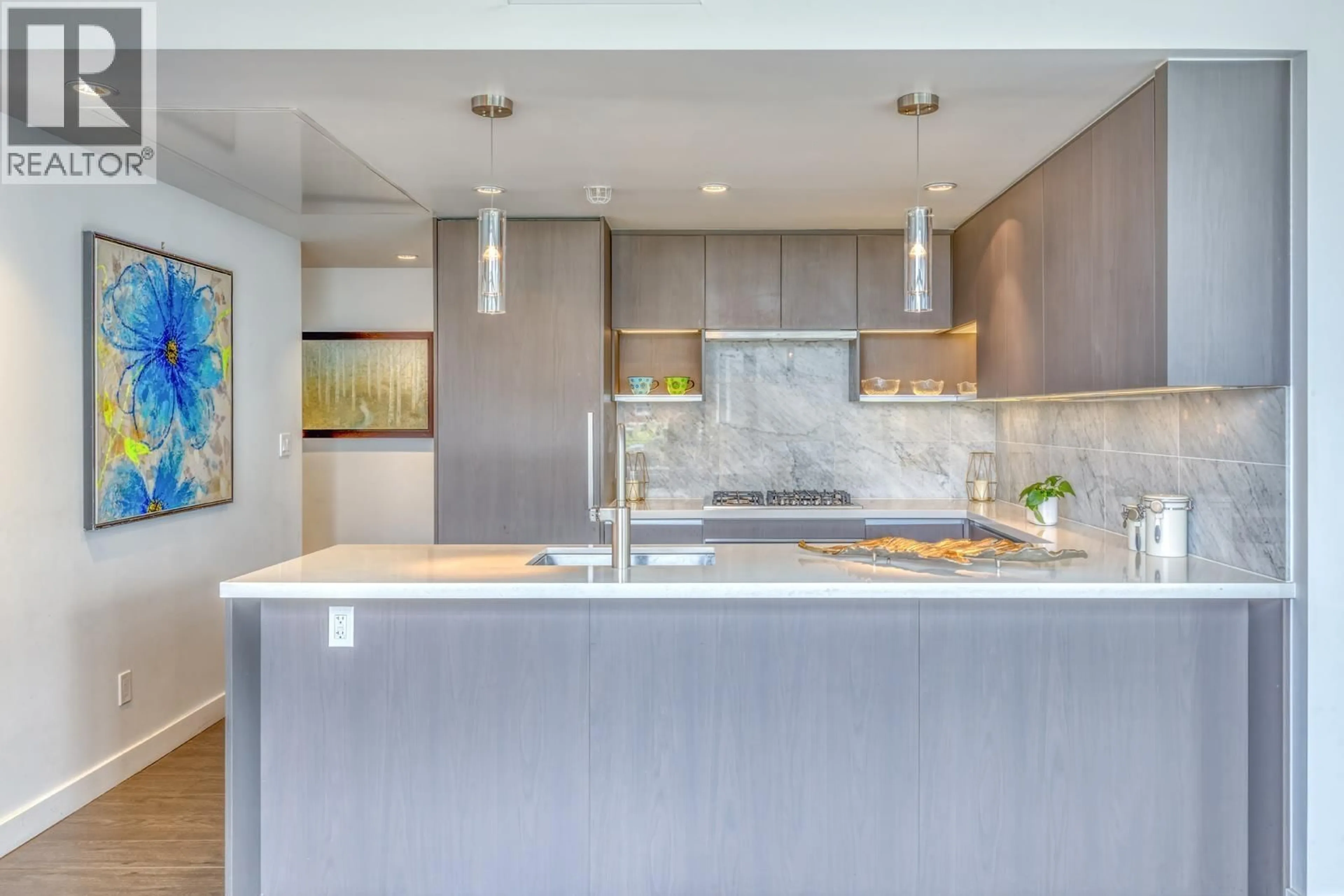 Contemporary kitchen, ceramic/tile floor for 308 - 6538 NELSON AVENUE, Burnaby British Columbia V5H0G5