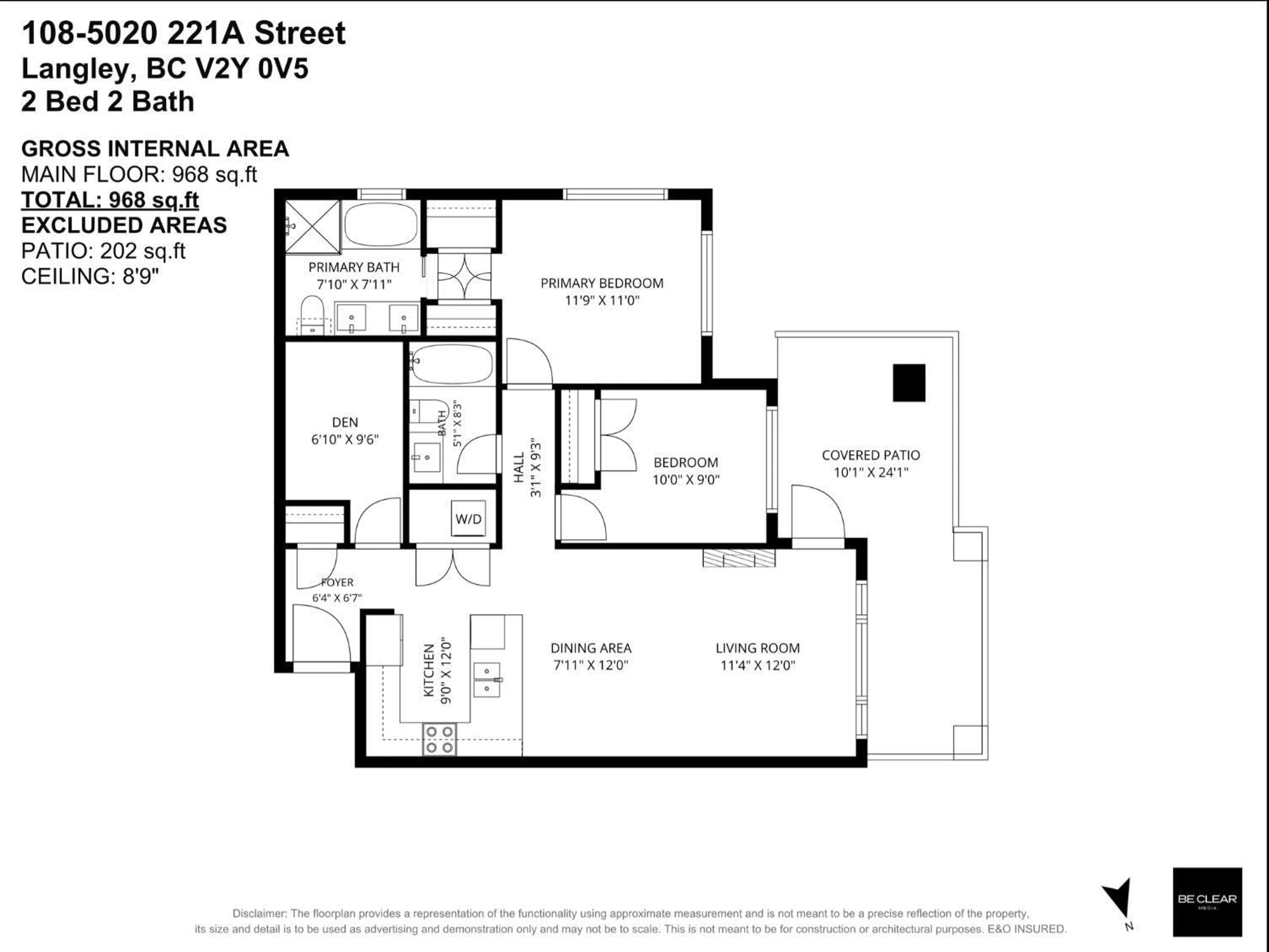 Floor plan for 108 - 5020 221A STREET, Langley British Columbia V2Y0V5