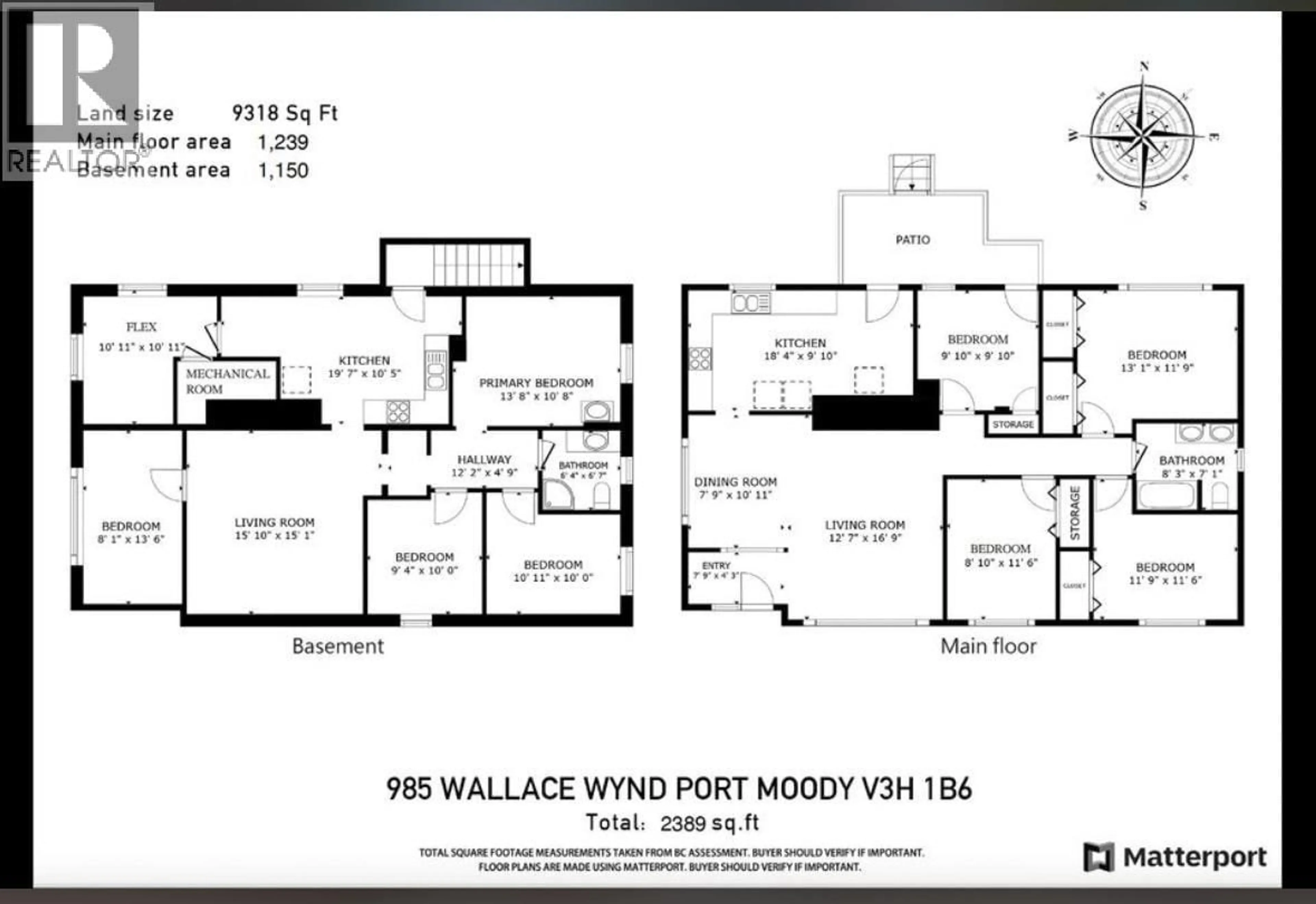 Floor plan for 985 WALLACE WYND, Port Moody British Columbia V3H1B6